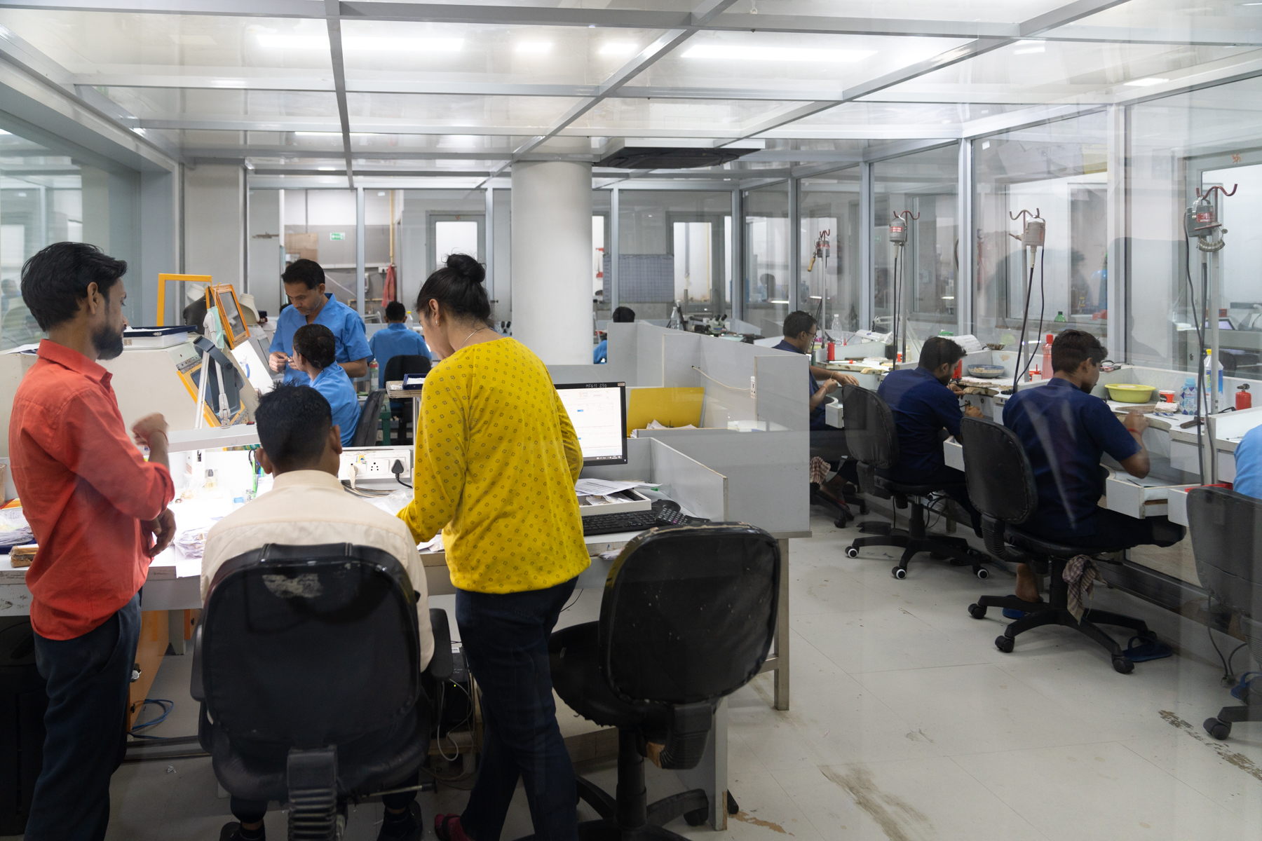 Touring the jewellery production facility.