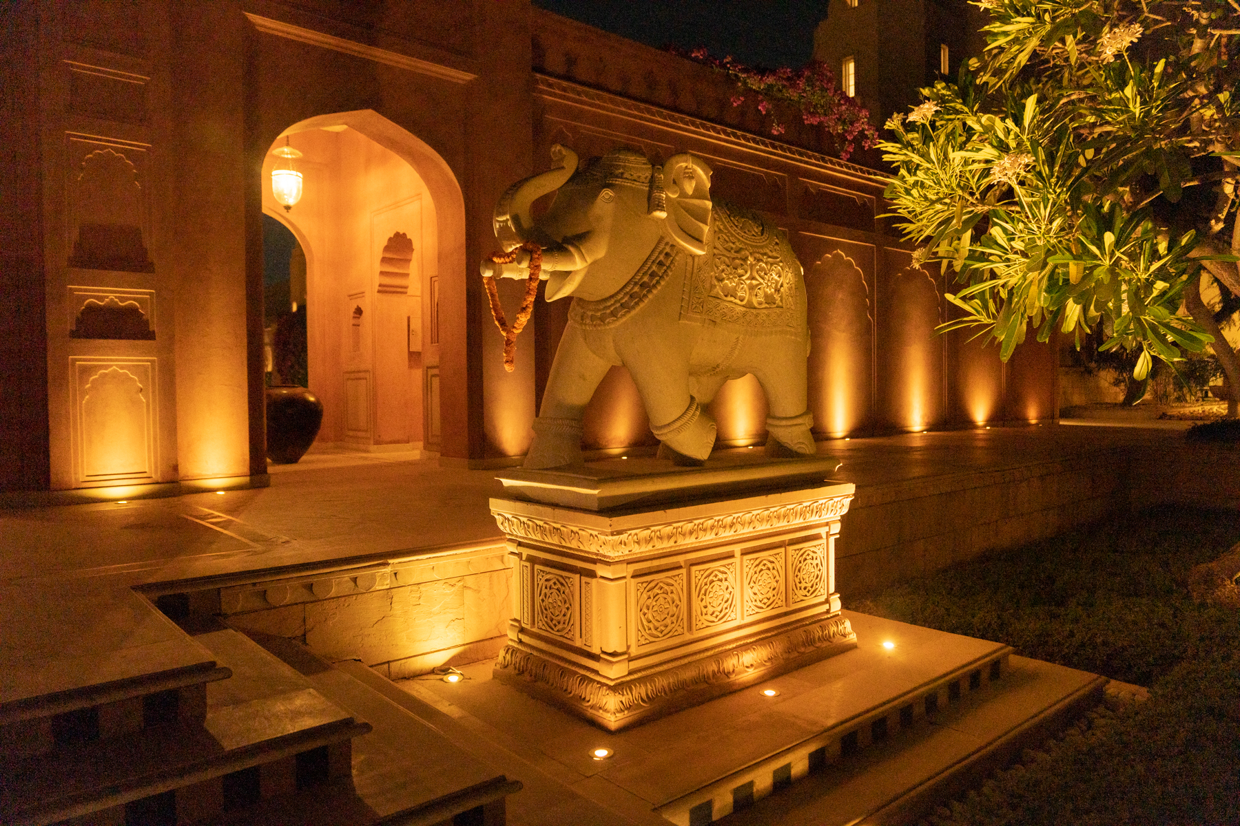 Taj Oberoi at night.