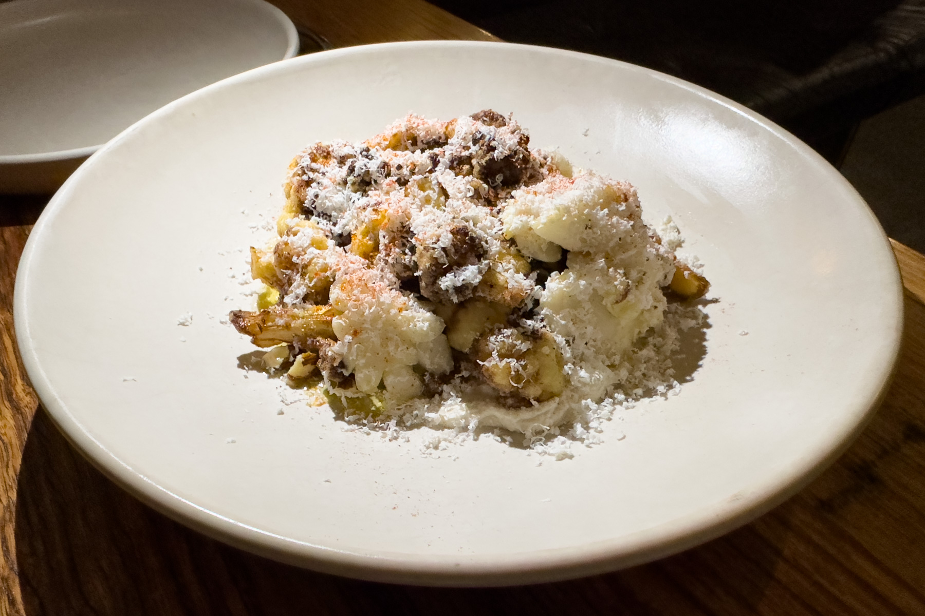 Cauliflower with almond, ricotta salata, and paprika.