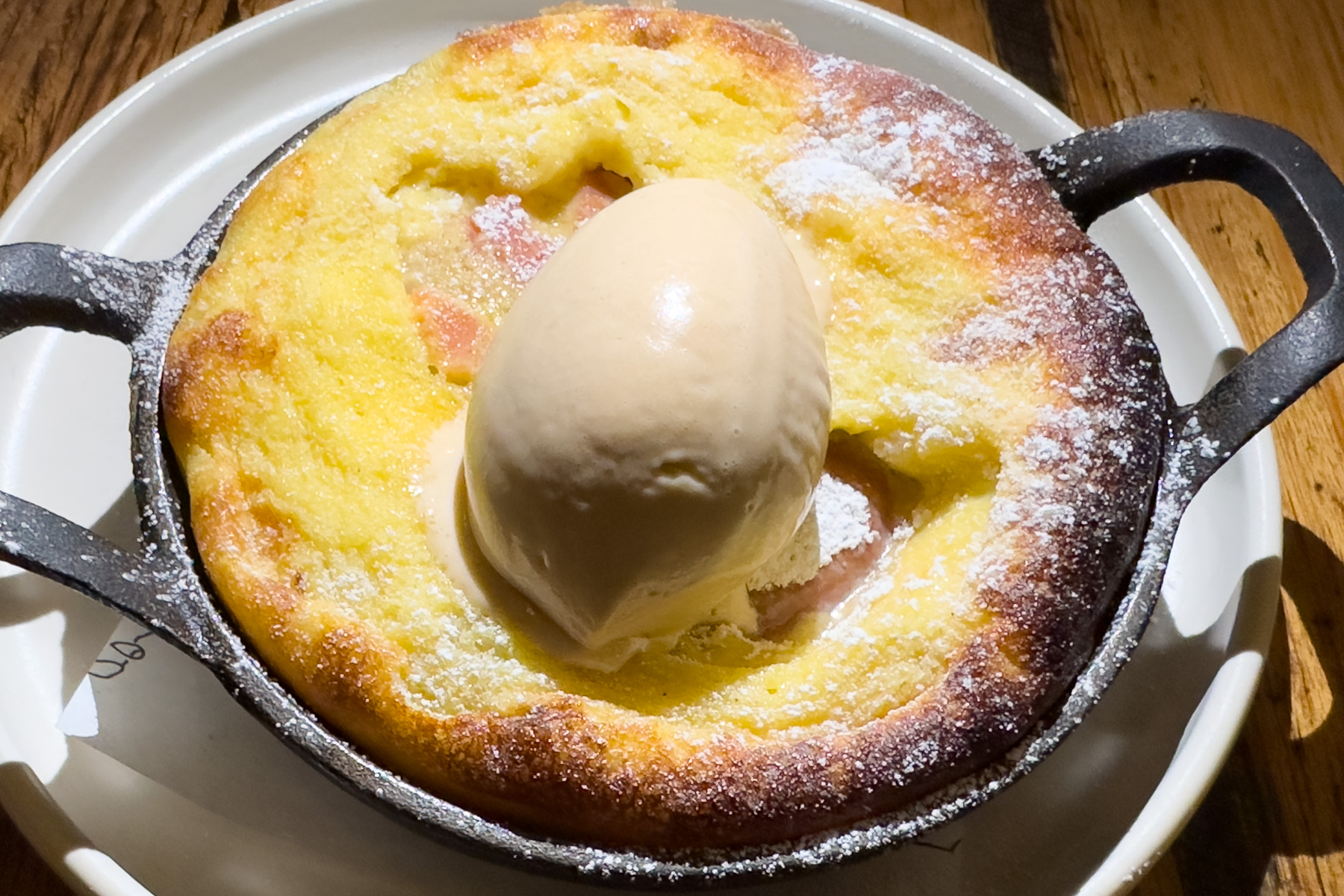 Quince clafoutis with chestnut ice-cream.