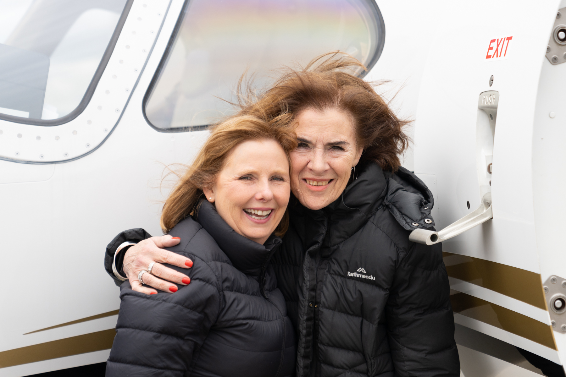 Andrea and Joy, ready to board.