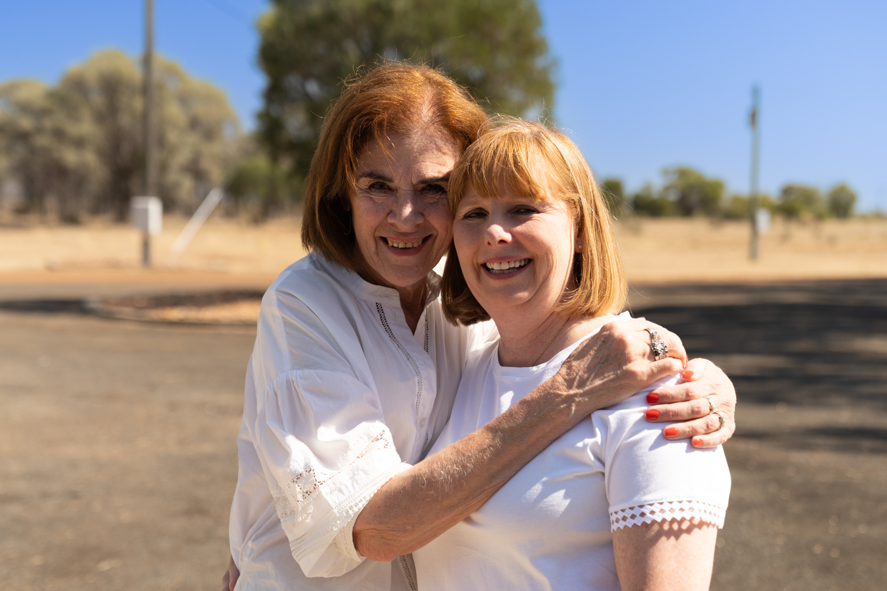 Joy and Andrea at Blackall Airport.