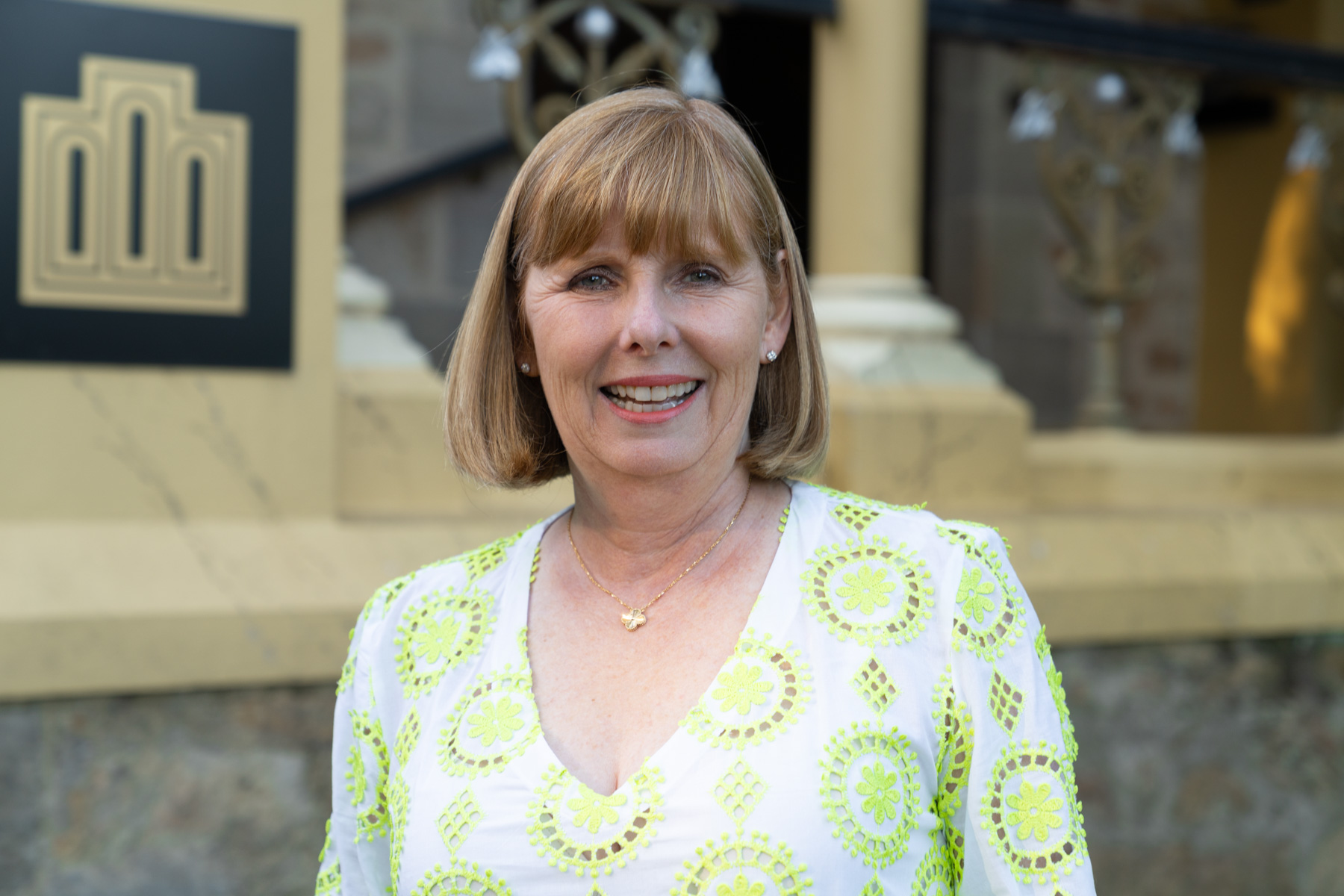 Andrea outside Mount Lofty House.