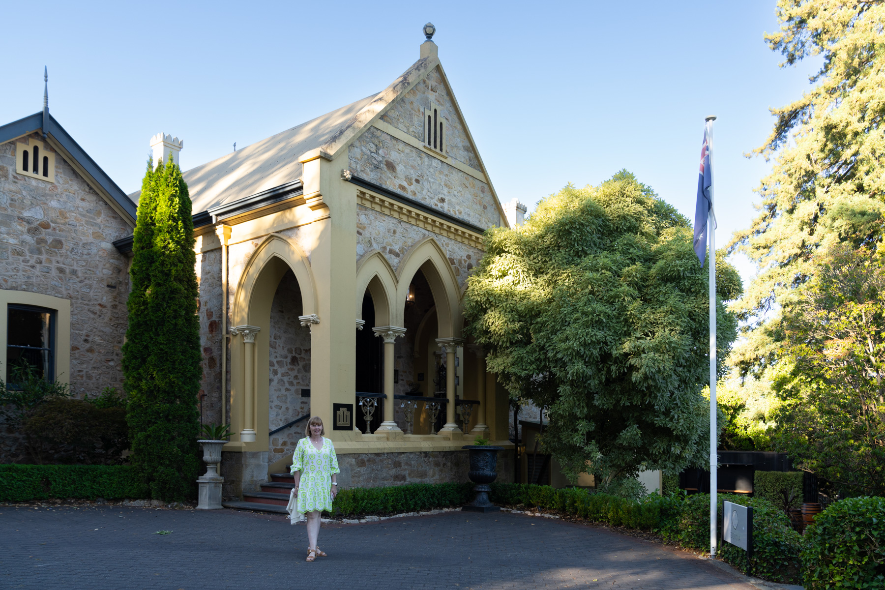 Andrea outside Mount Lofty House.