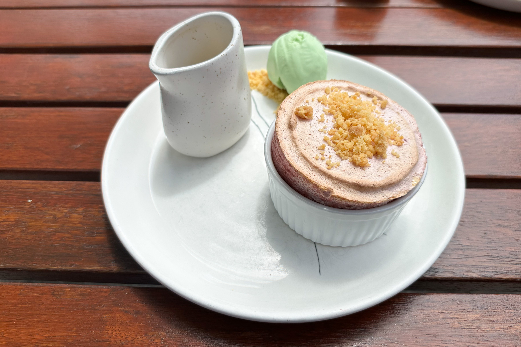 Strawberry soufflé.