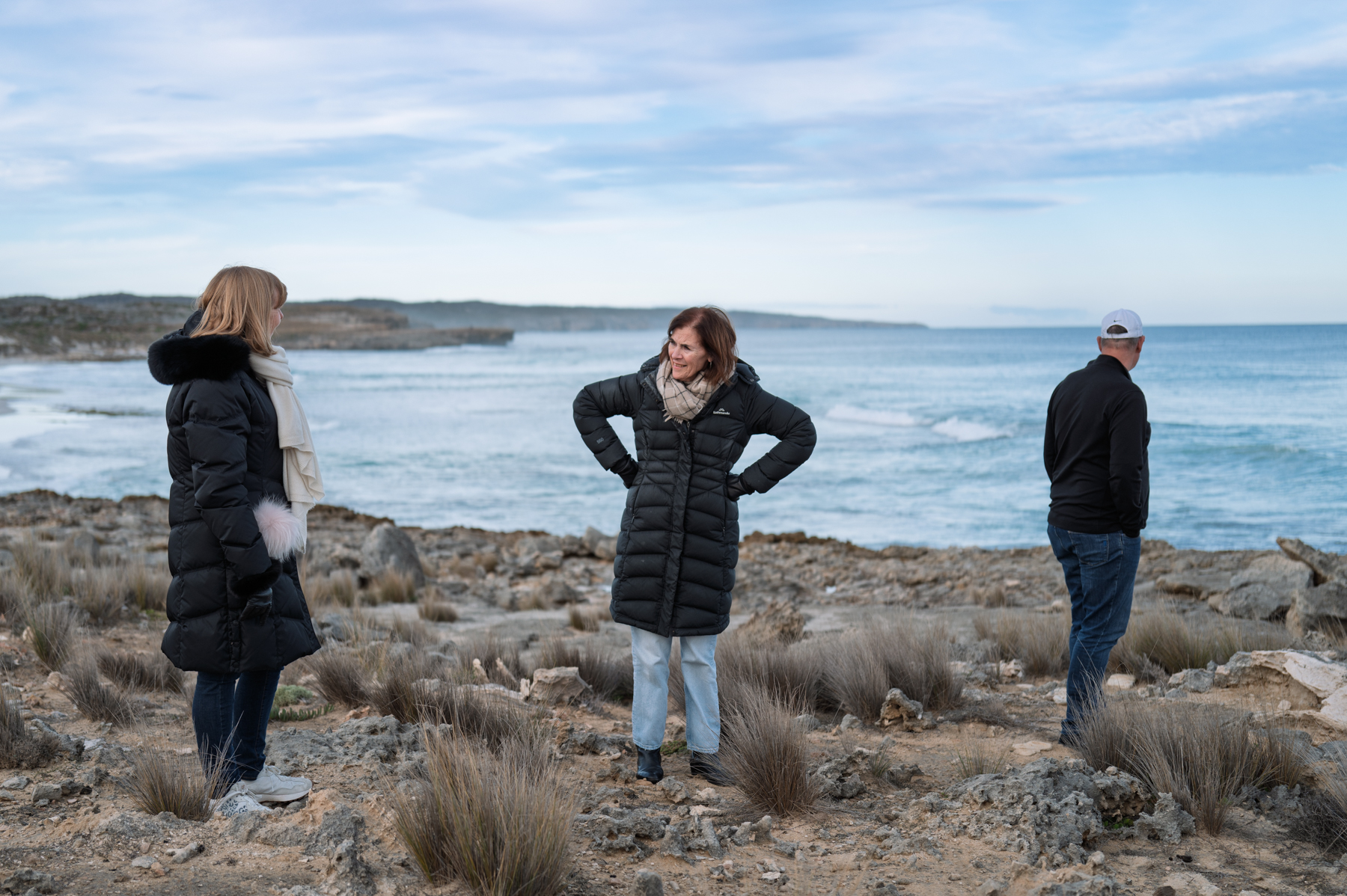 Andrea, Joy, and Peter at Hanson Bay.