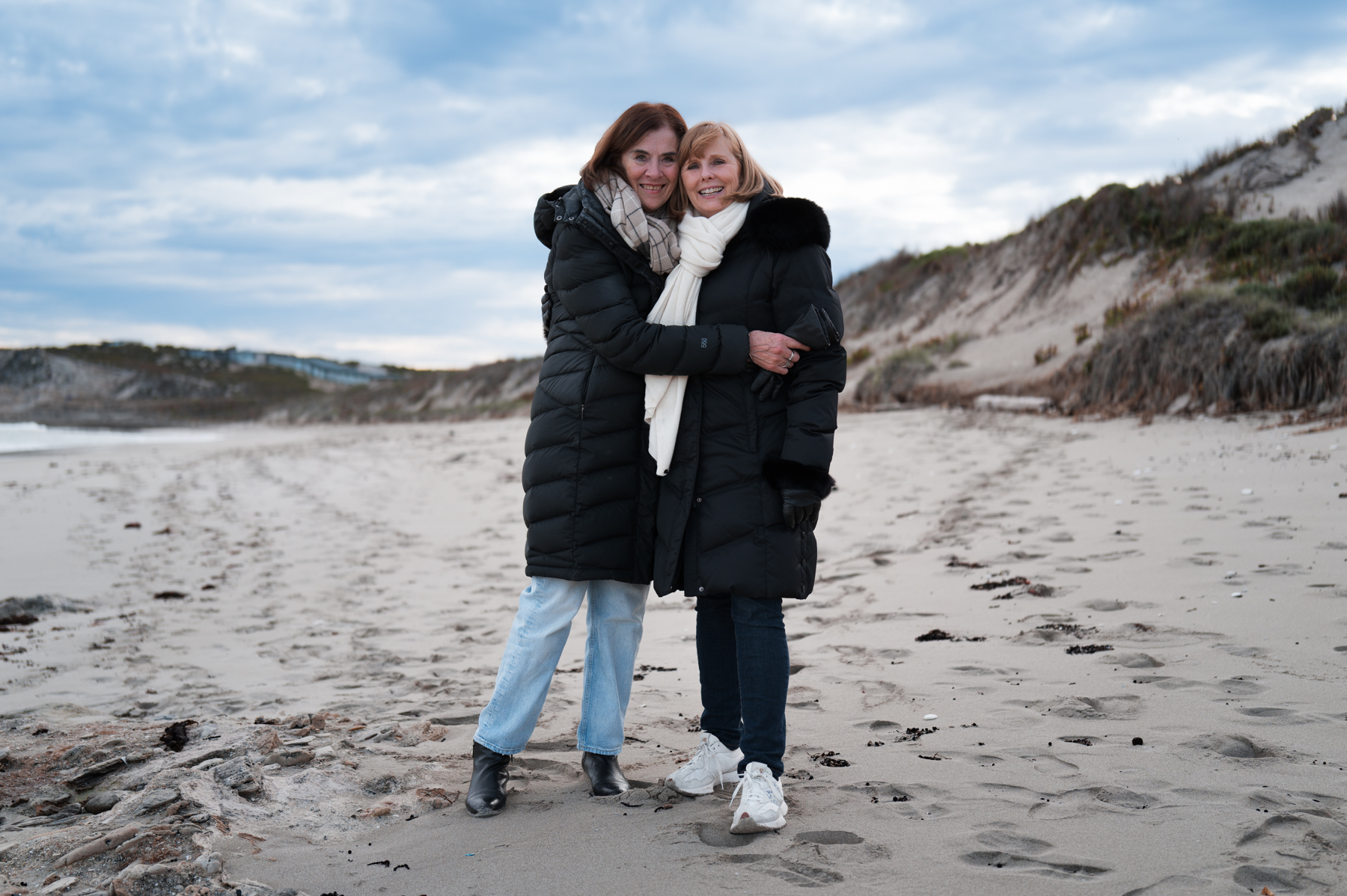 Joy and Andrea on Hanson Bay Beach.