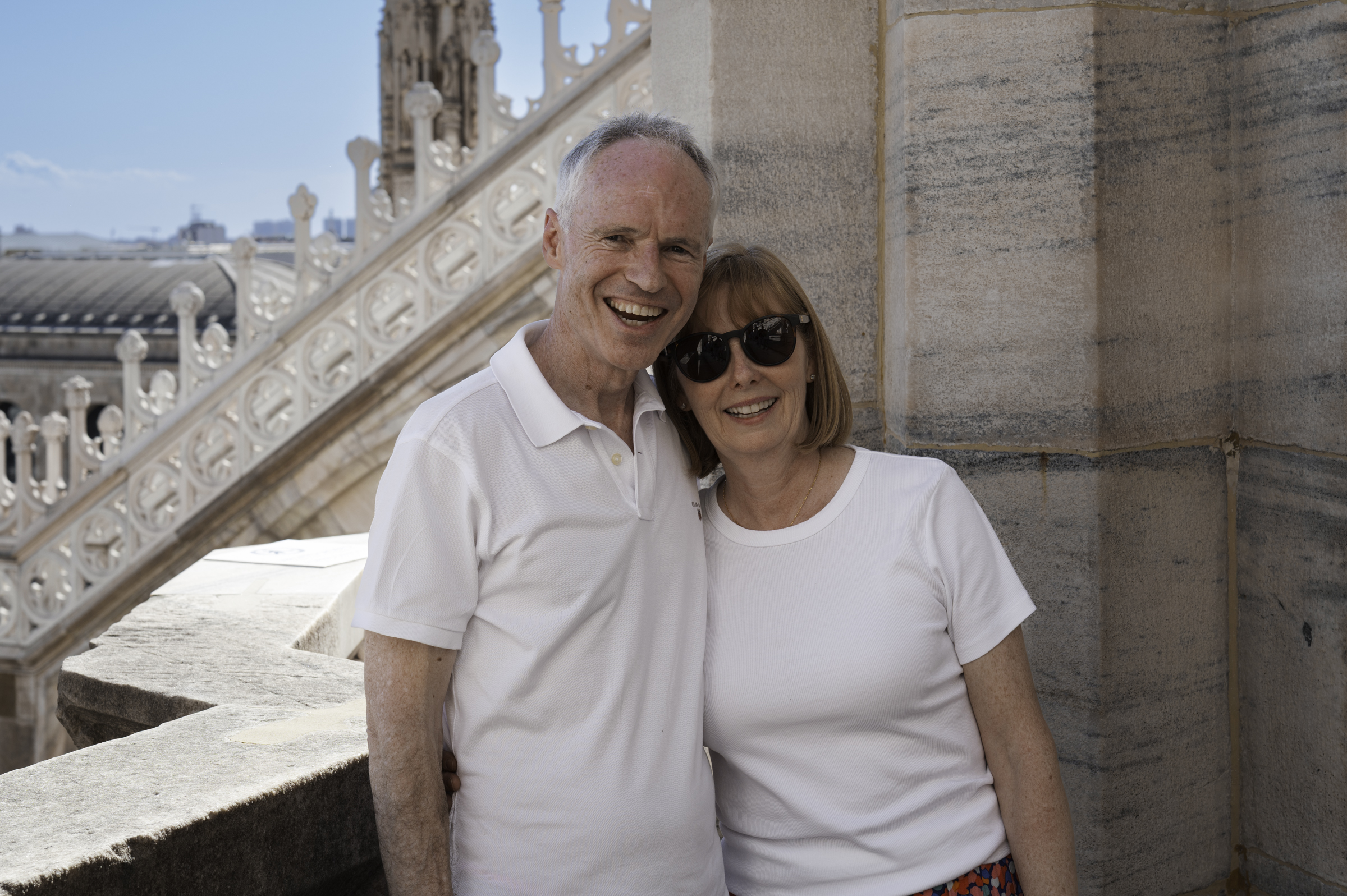 Keith and Andrea, on the terrace of the Duomo di Milano.