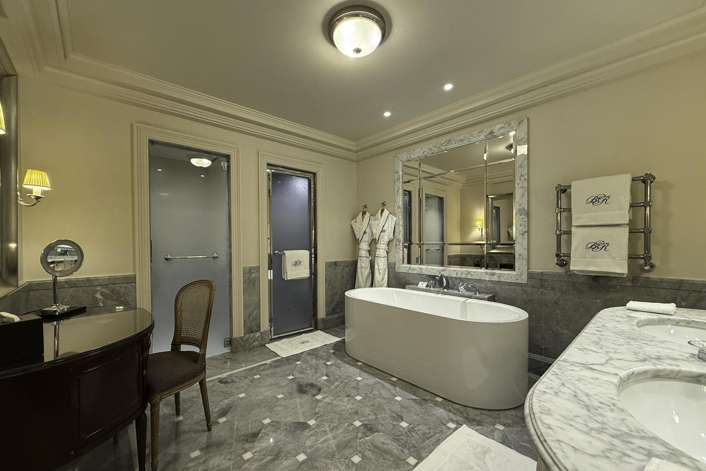 Our room at the Beau-Rivage Hotel.