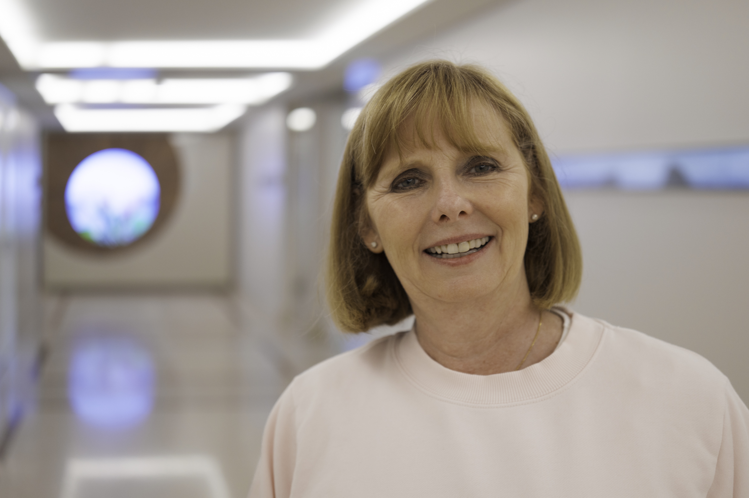 Andrea, ready to head out for the day.