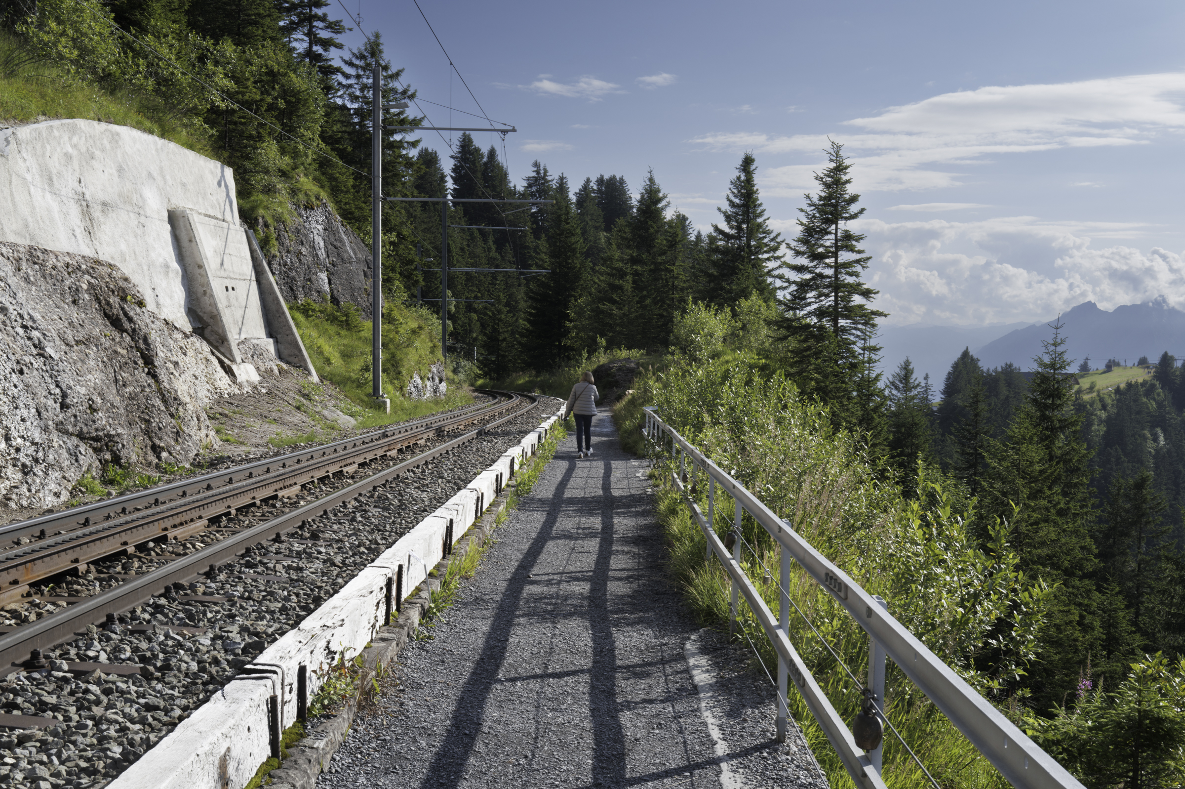 Andrea, on the path down Mount Rigi.