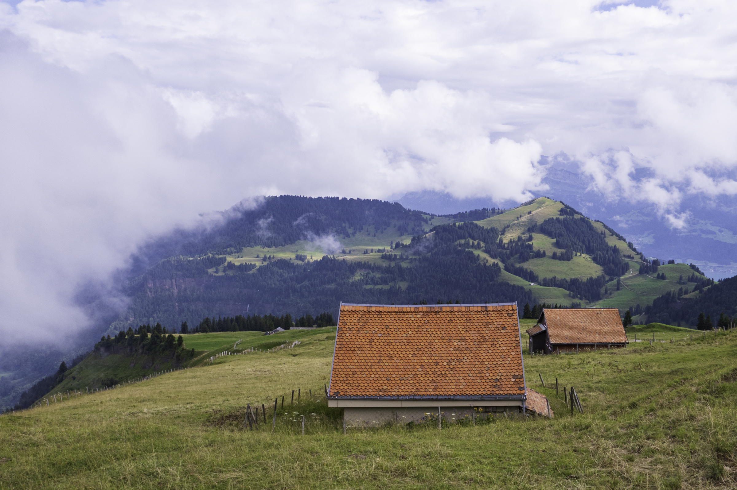 Huts on Mount Rigi.
