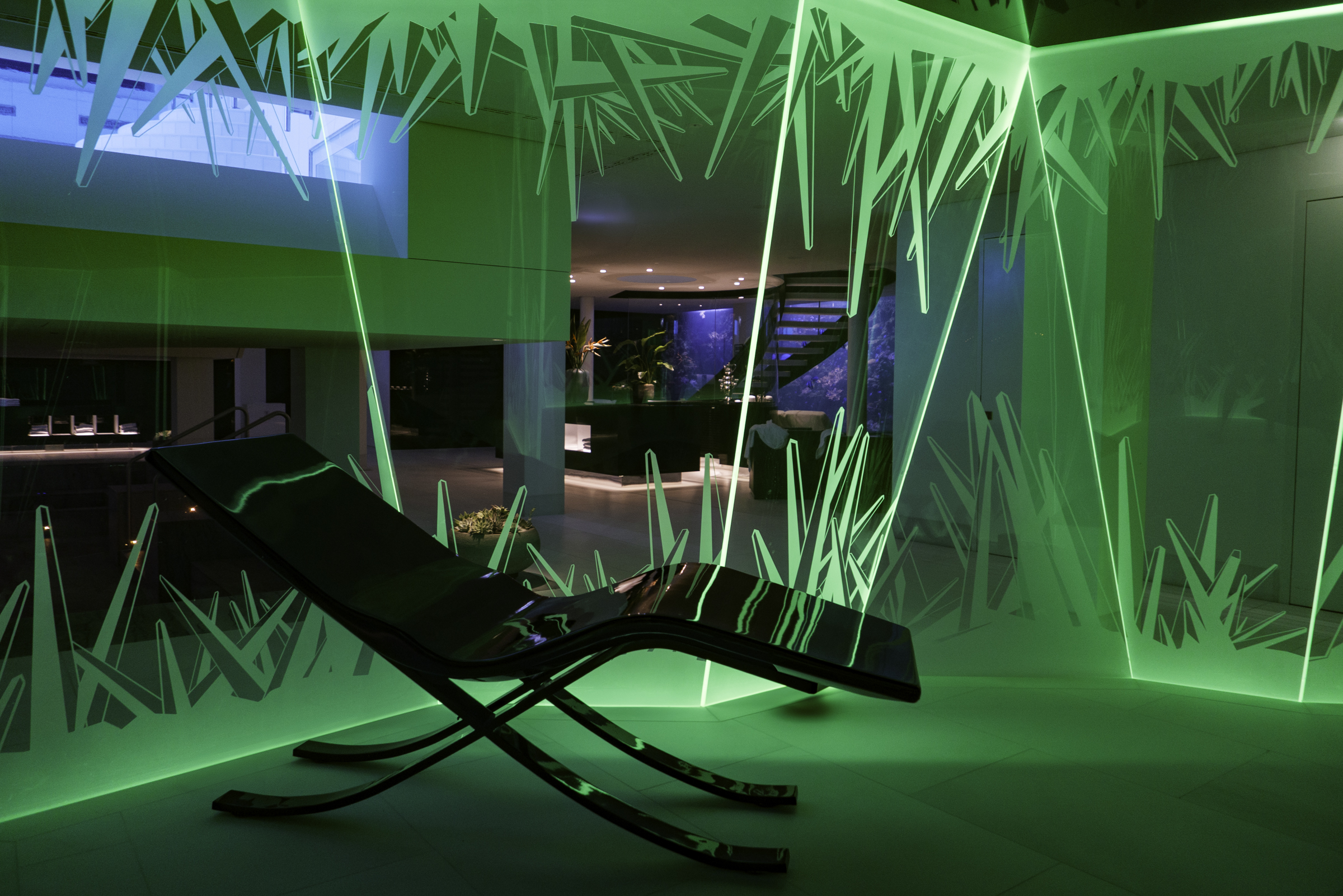 Inside the heat room.