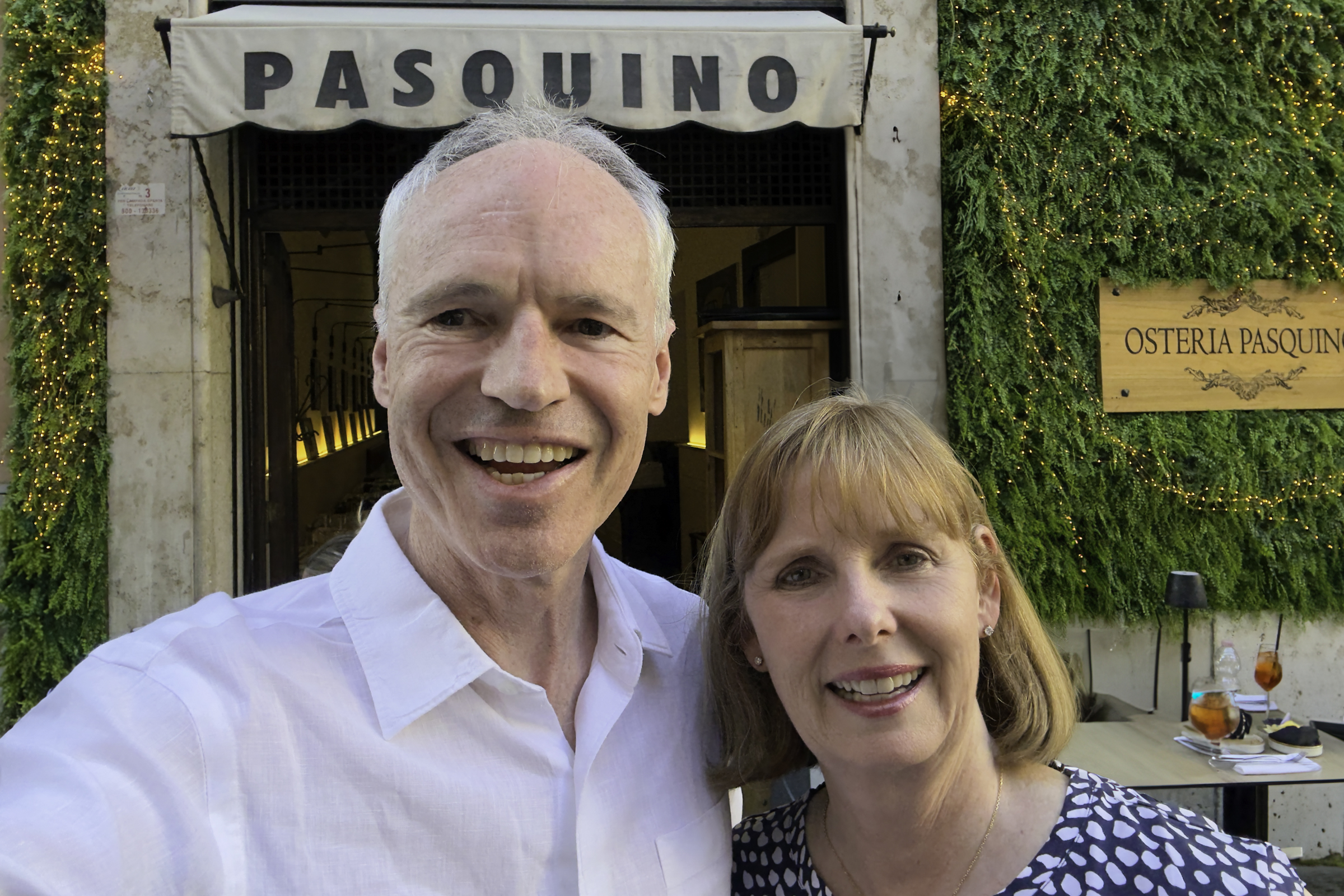 Keith and Andrea, at Osteria Pasquino.