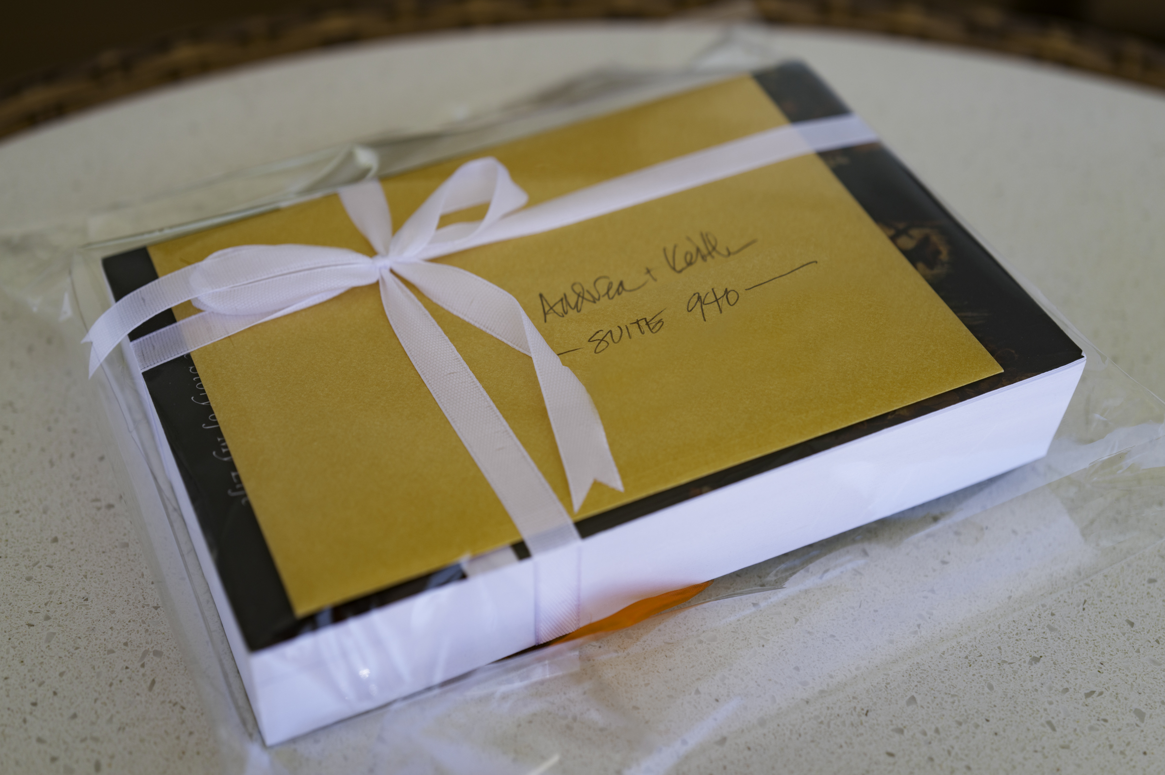 A lovely gift in our suite, from our friends Penny and Jeff.