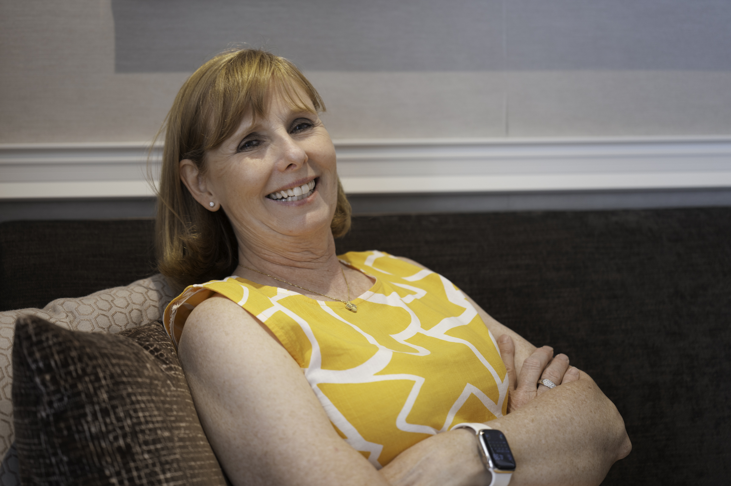 Andrea, relaxing in our suite.