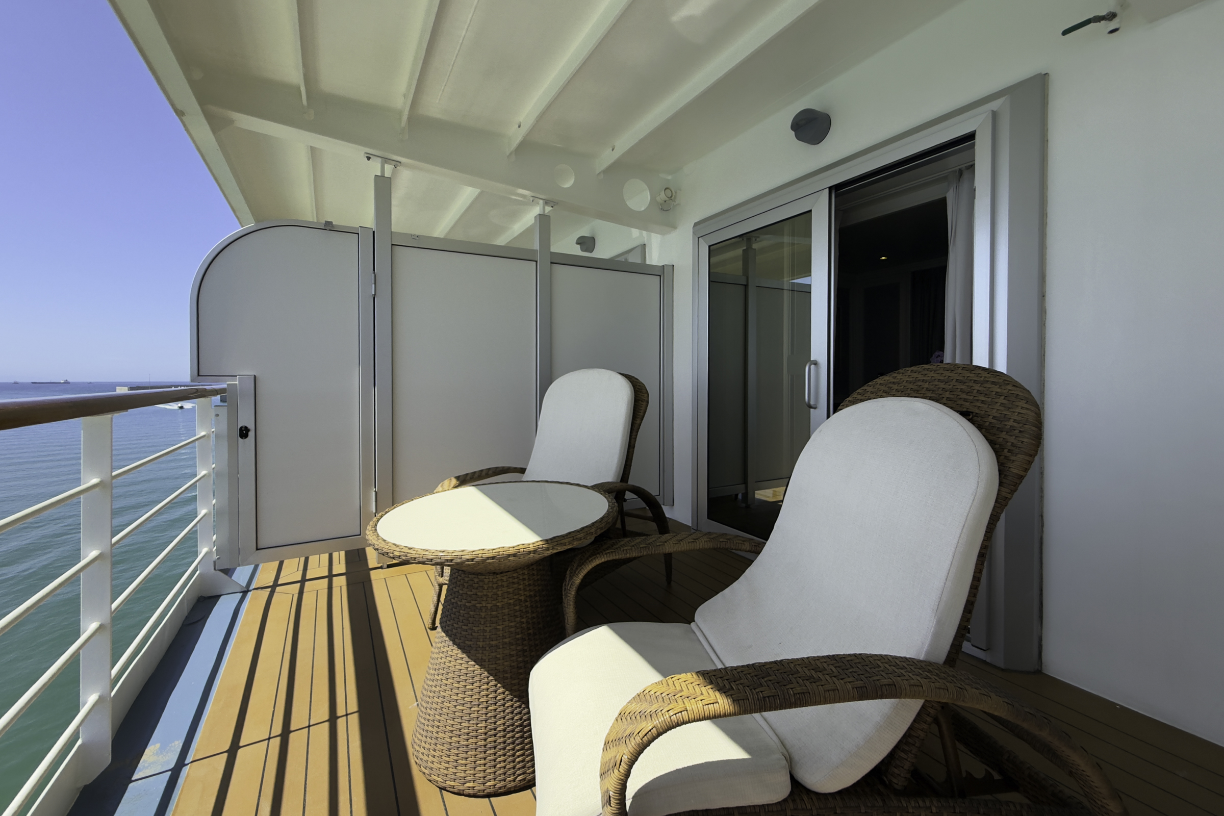 Our suite veranda on the Regent Splendor.