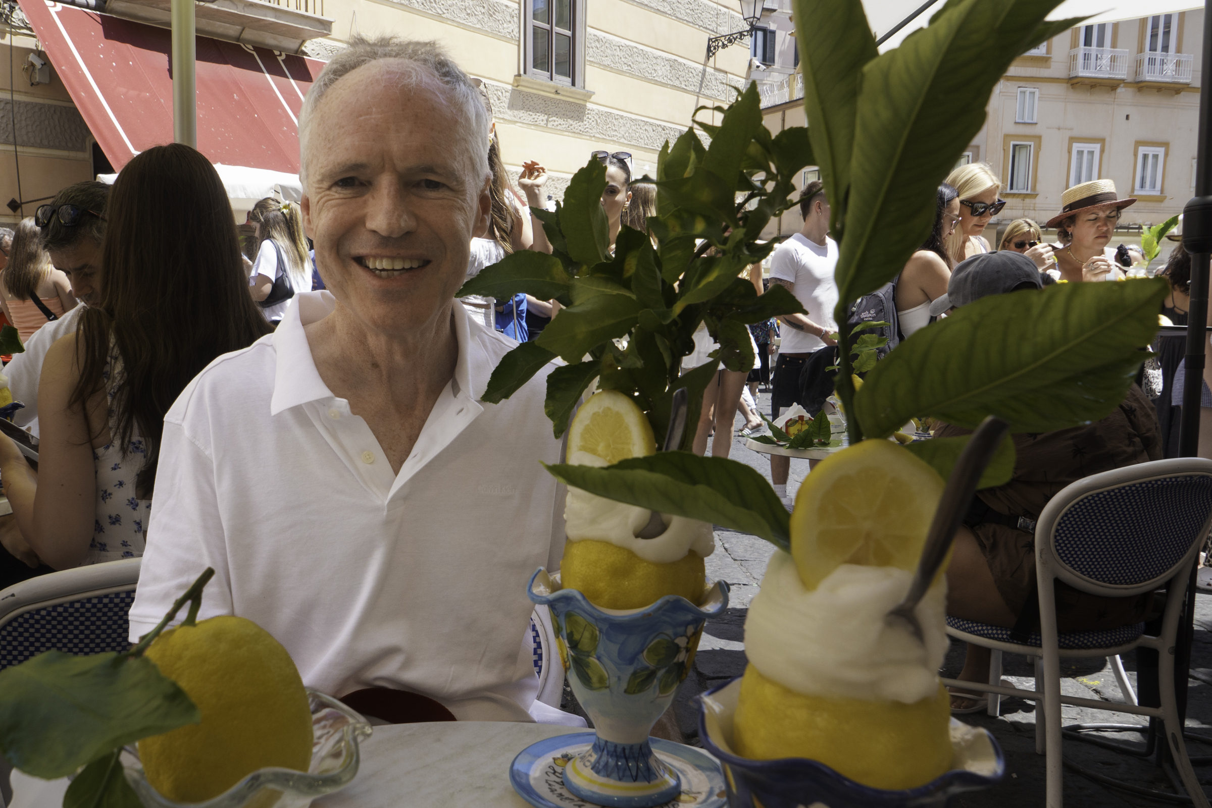 Keith, about to enjoy a lemon gelato.