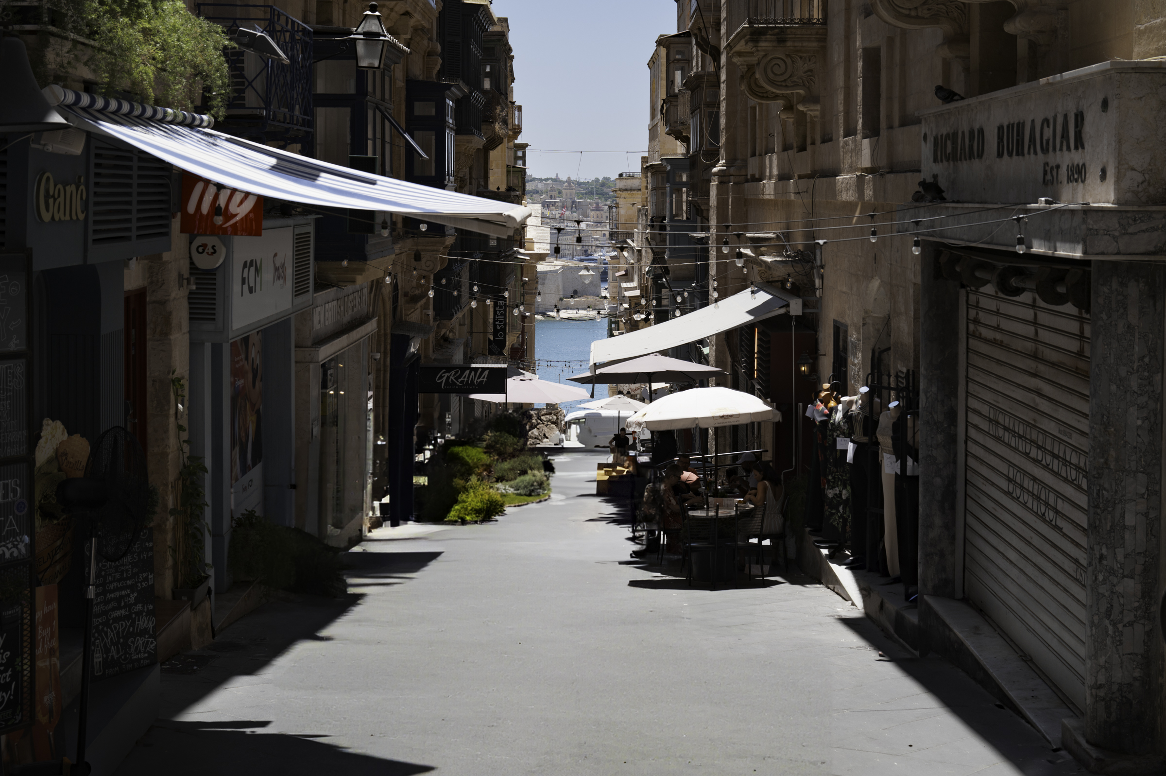 Looking down Merchants Street.