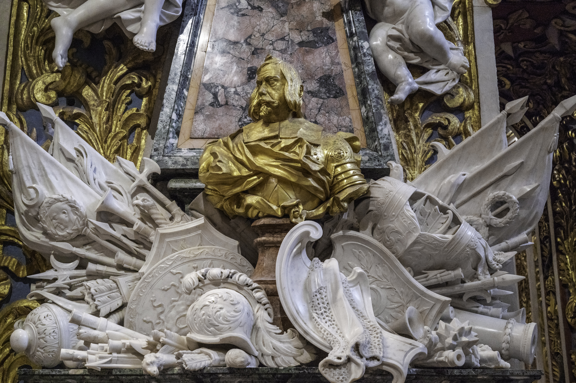 Monument to Grand Master Nicolas Cotoner by Domenico Guidi, at the Chapel of Aragon in St. John's Co-Cathedral.