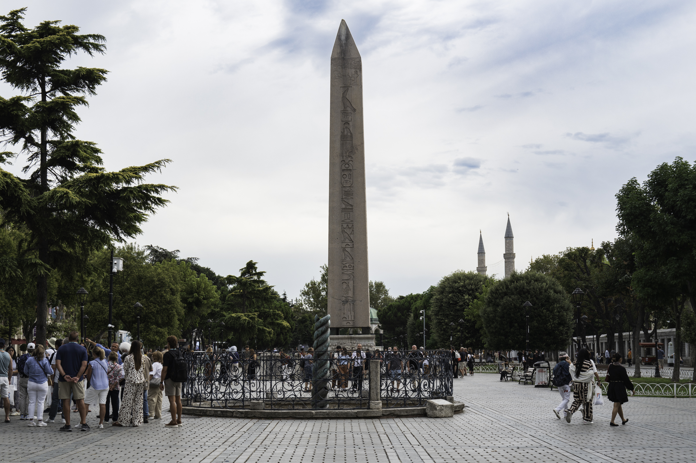 Obelisk of Theodosius, brought from Egypt to Constantinople in the 4th century, at the site of the Istanbul Hippodrome.