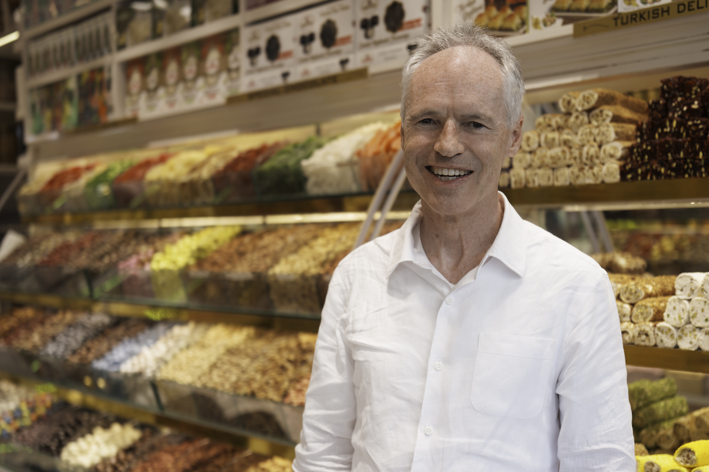 Keith, in the confectionery store at the Grand Bazaar.