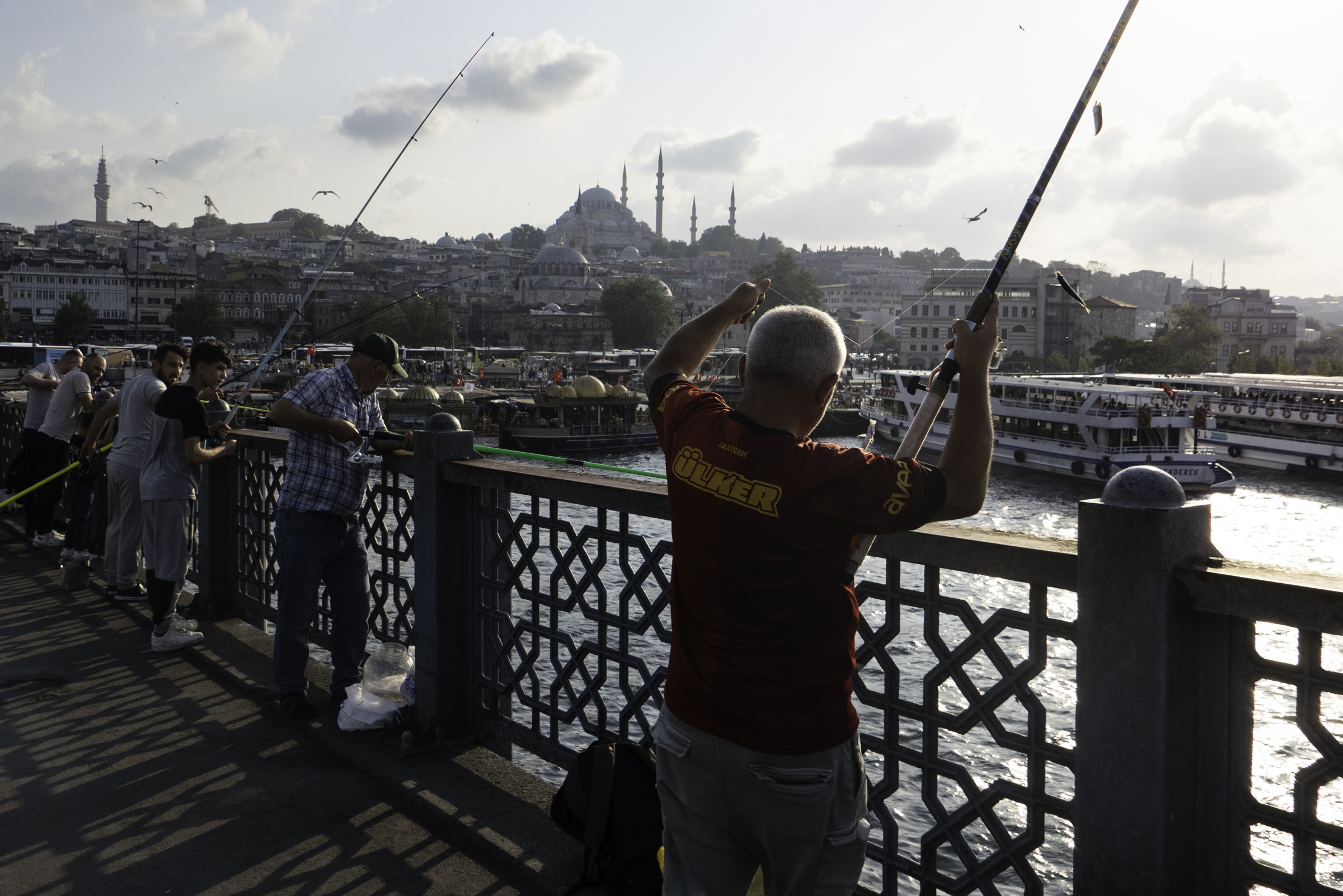 Fishermen on the Galata Bridge.