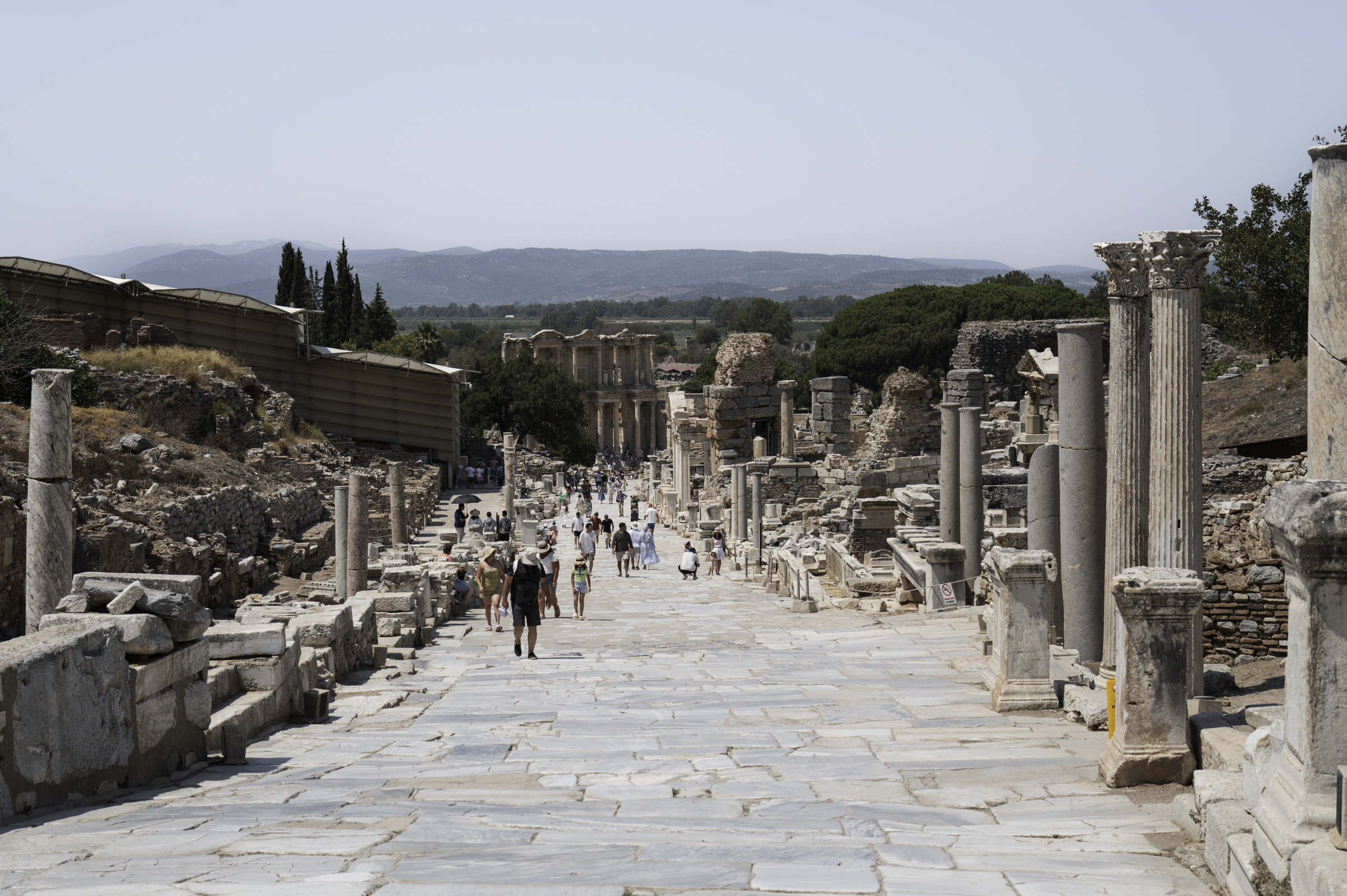 Looking down the main street of Ephesus.