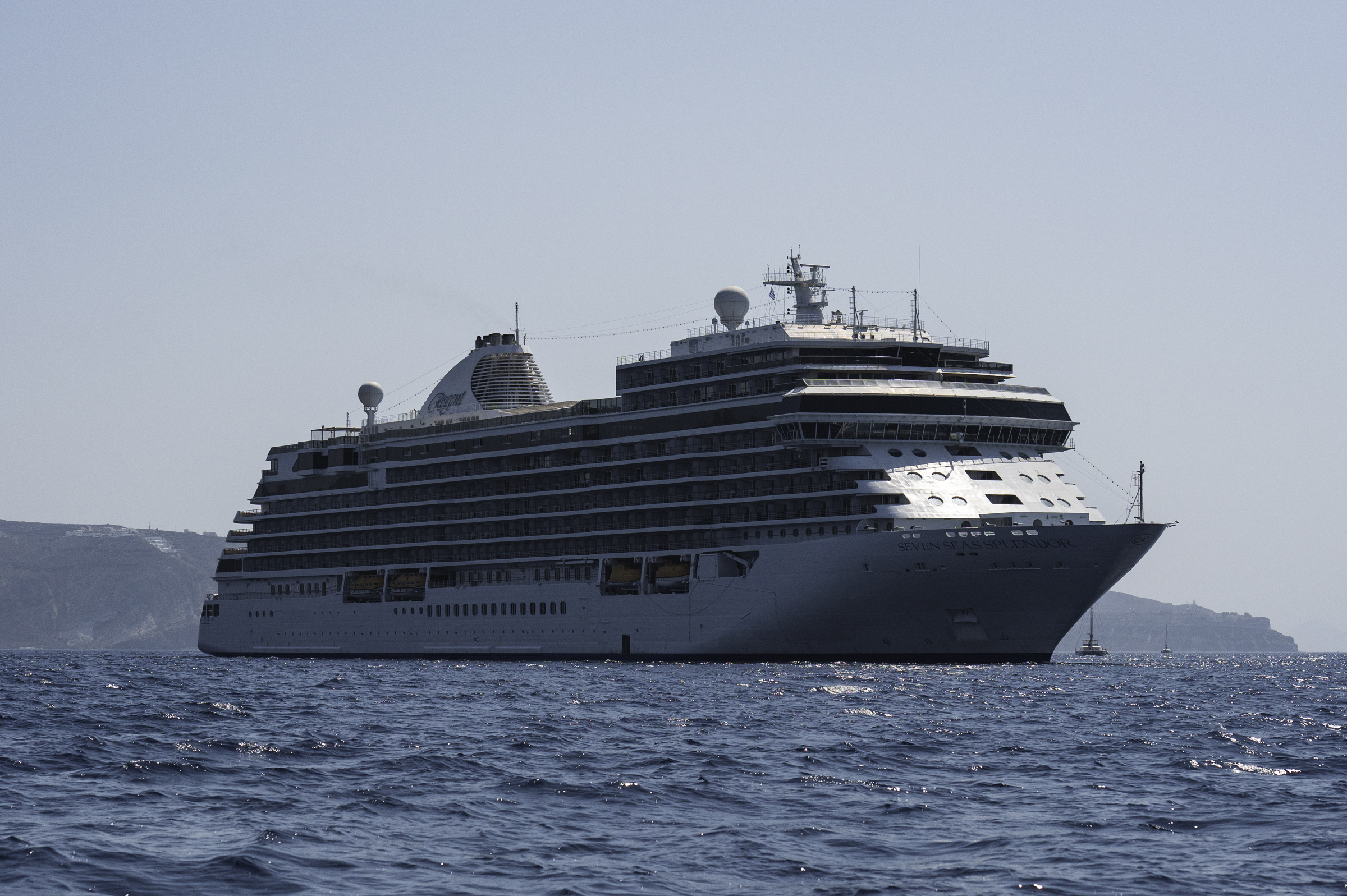 View of the ship from the tender.
