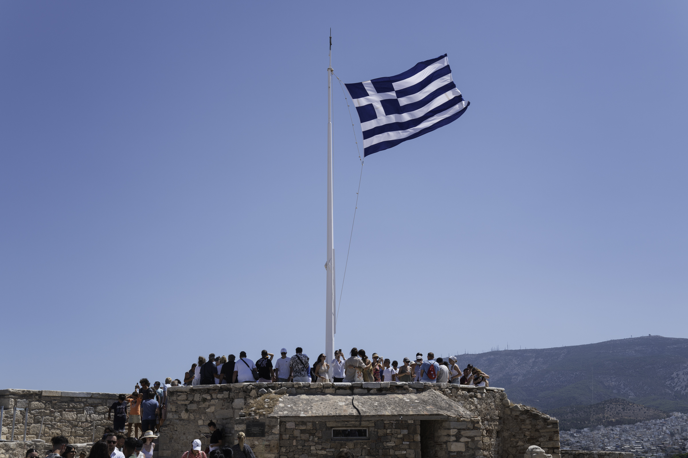Flagpole on the Acropolis.