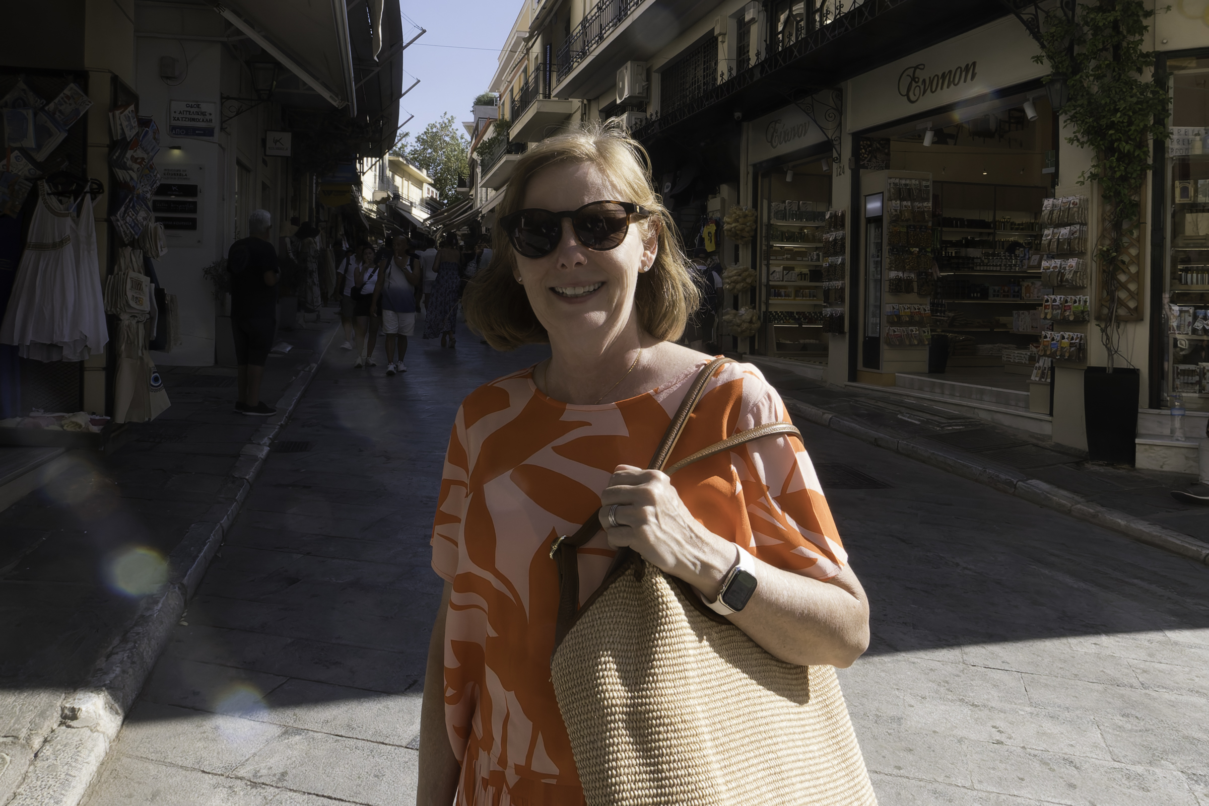 Andrea, walking in Athens.