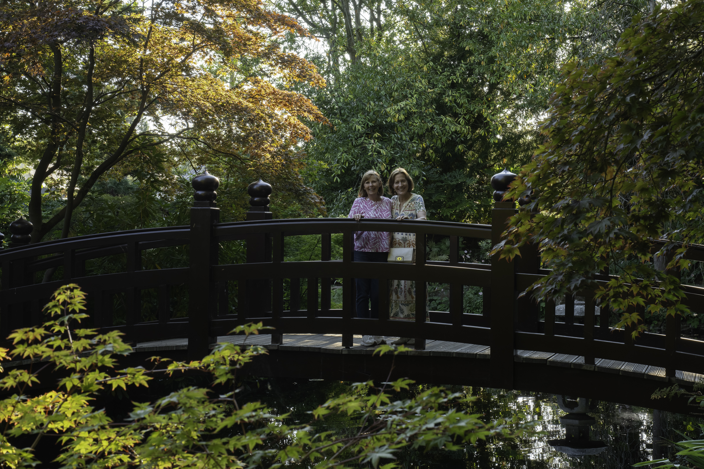 Andrea and Sue, in the Japanese garden in the grounds of Grantley Hall.