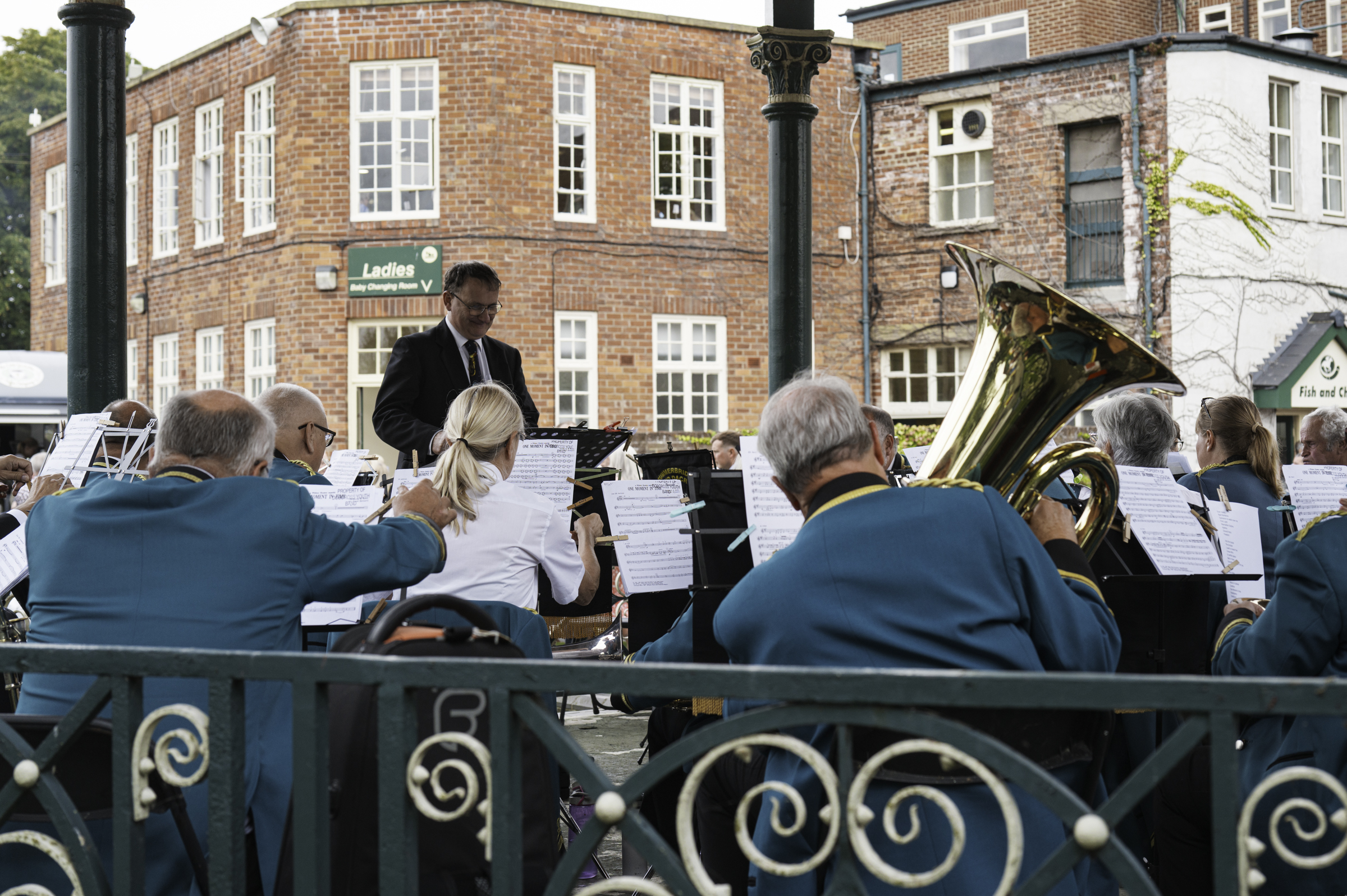 The local band performing at the Ripon races.