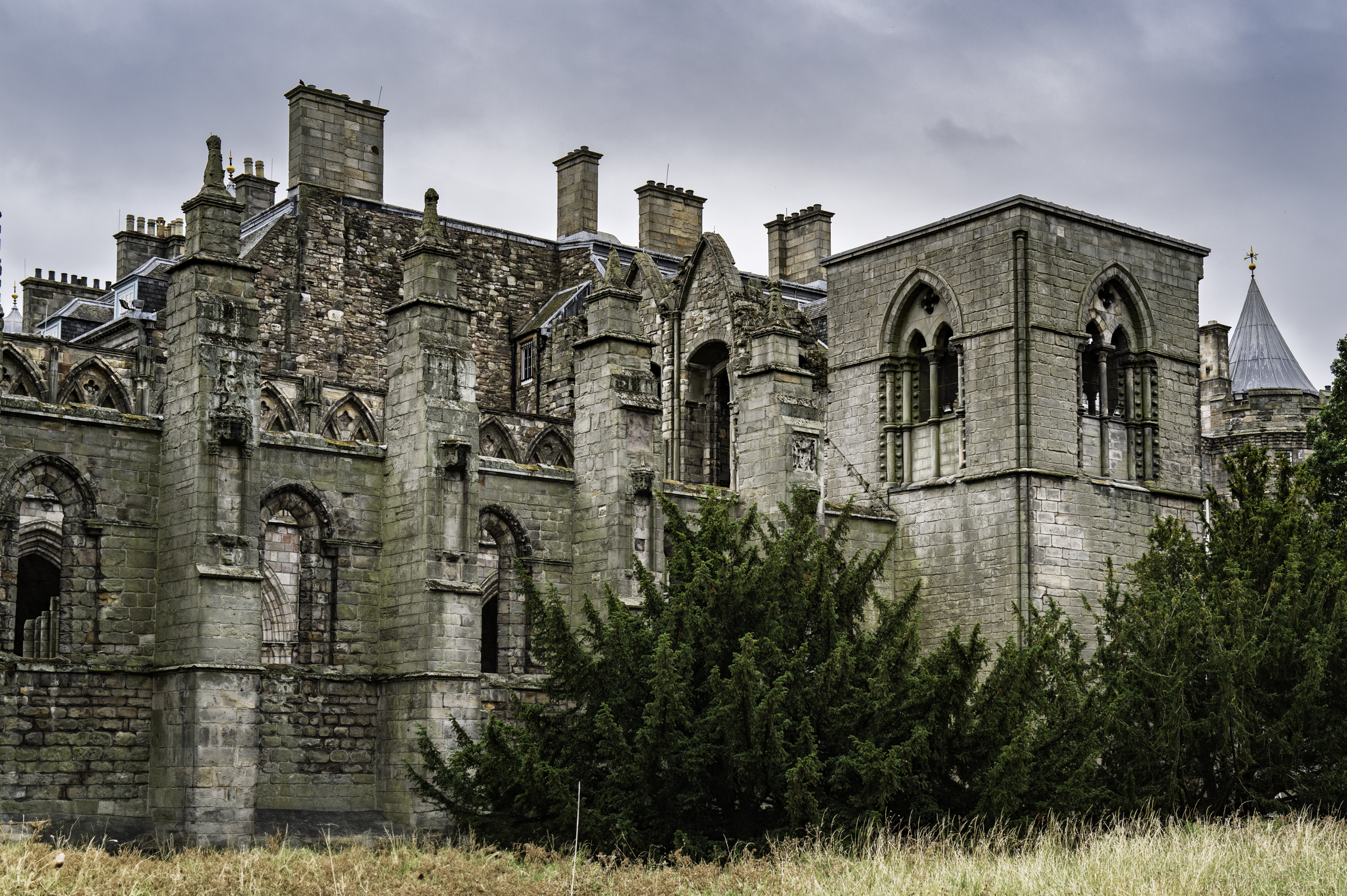 The remains of the abbey at the Palace of Holyroodhouse.
