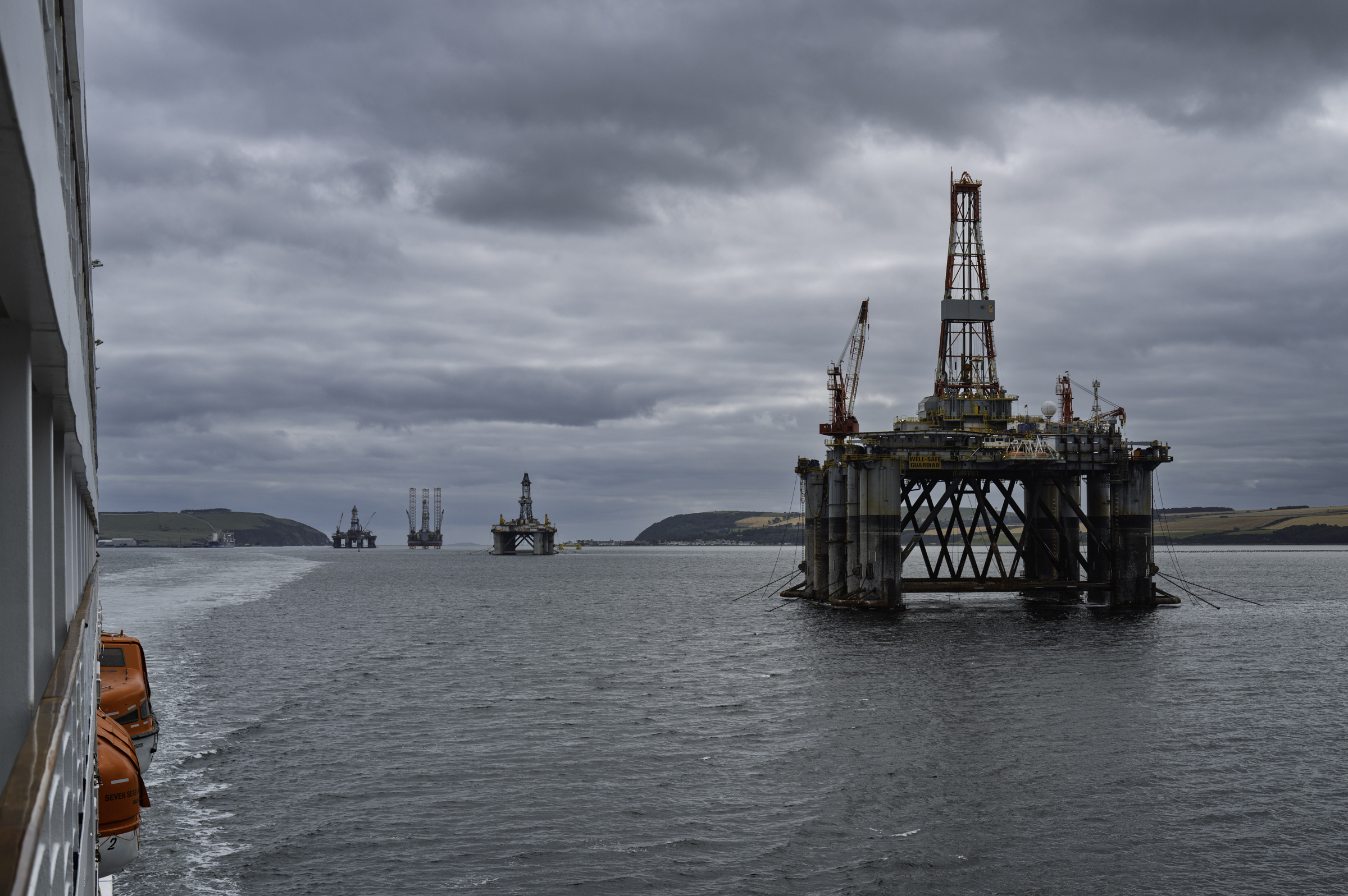 Oil rigs on the way into Invergordon.