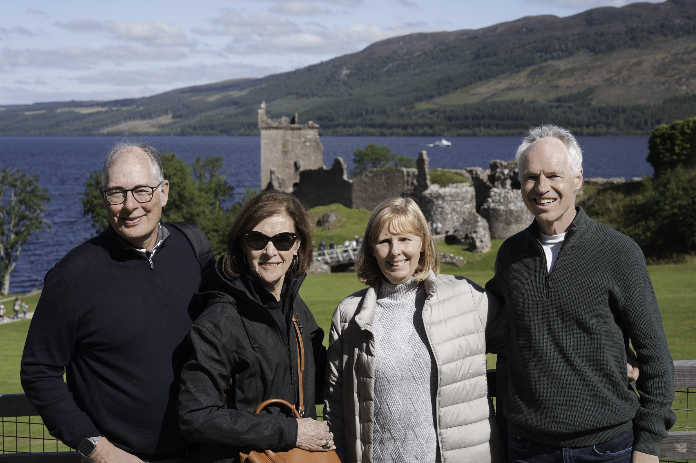 Peter and Joy, with Andrea and Keith, at Urquhart Castle.
