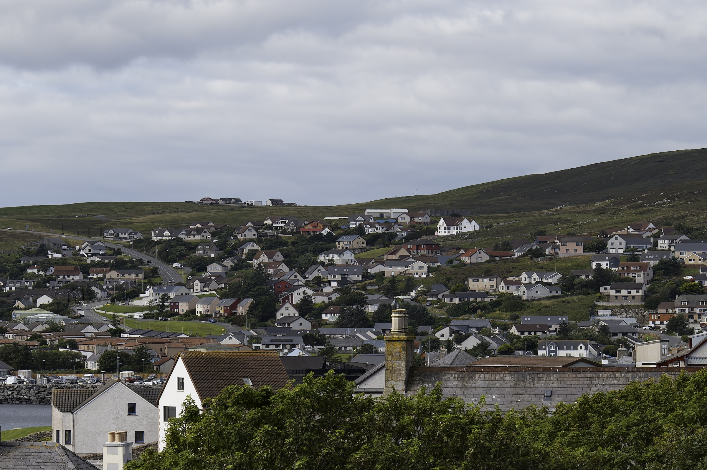 Looking over the newer part of Lerwick.