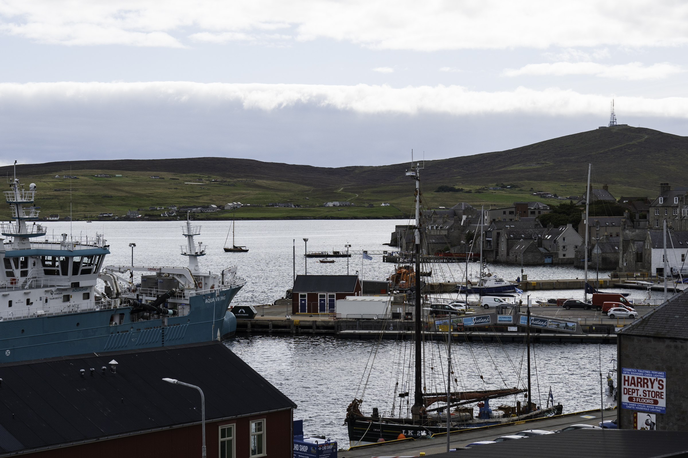 Looking over the Lerwick harbour from Fort Charlotte.