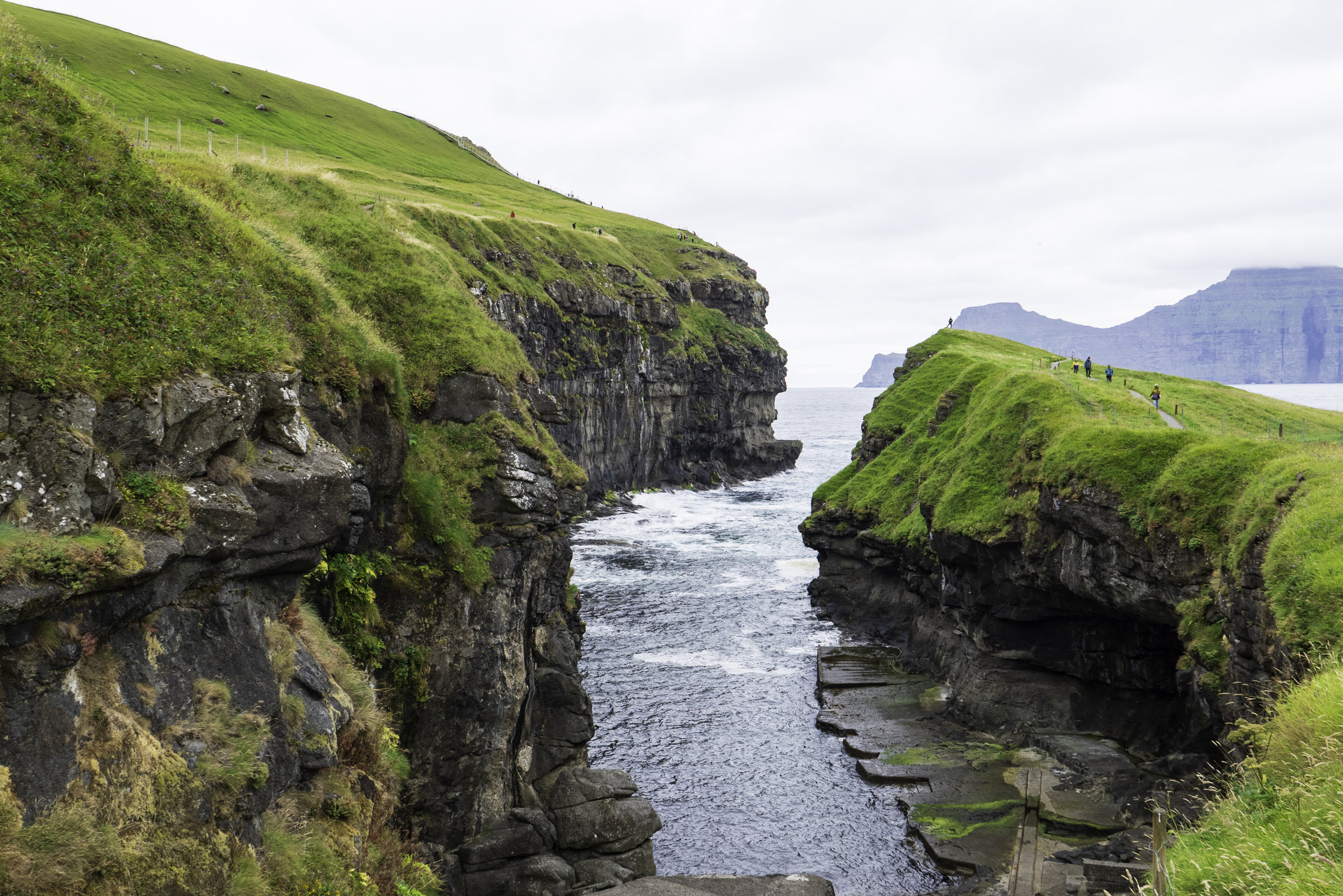 The namesake gorge in Gjógv.