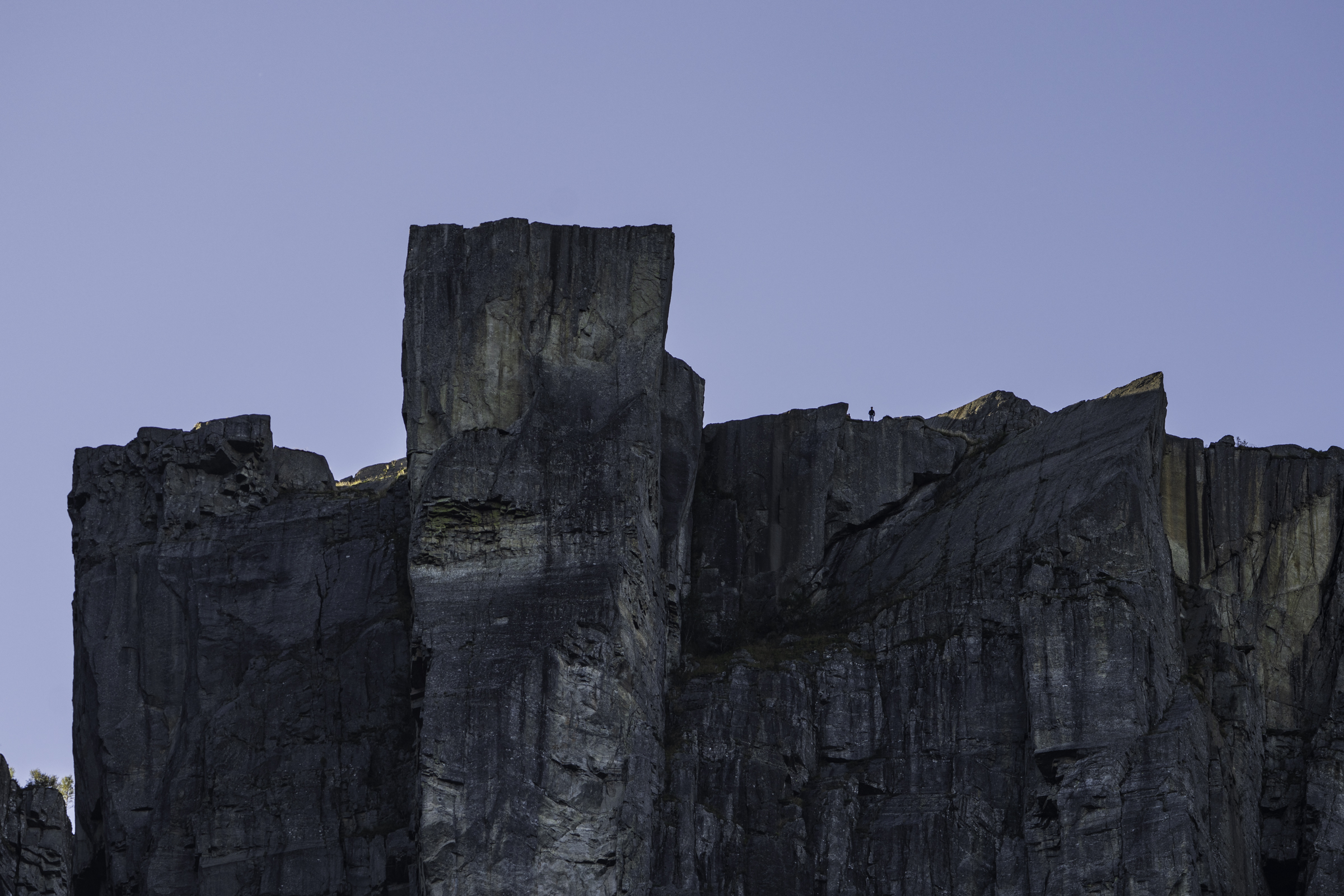 Preikestolen, the Pulpit Rock (and note the person on the cliff edge, for scale).