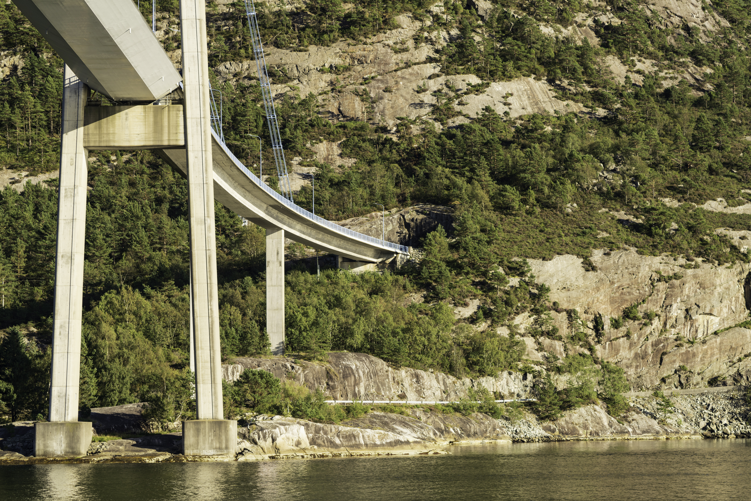 Passing under the Lysefjord Bridge.