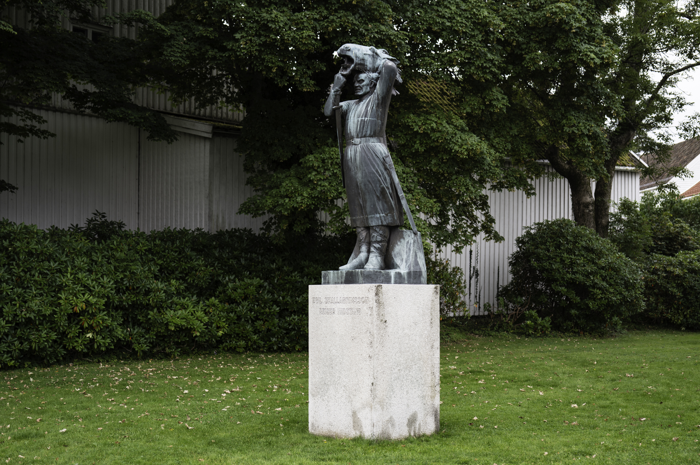 Statue of Egil Skallagrímsson.