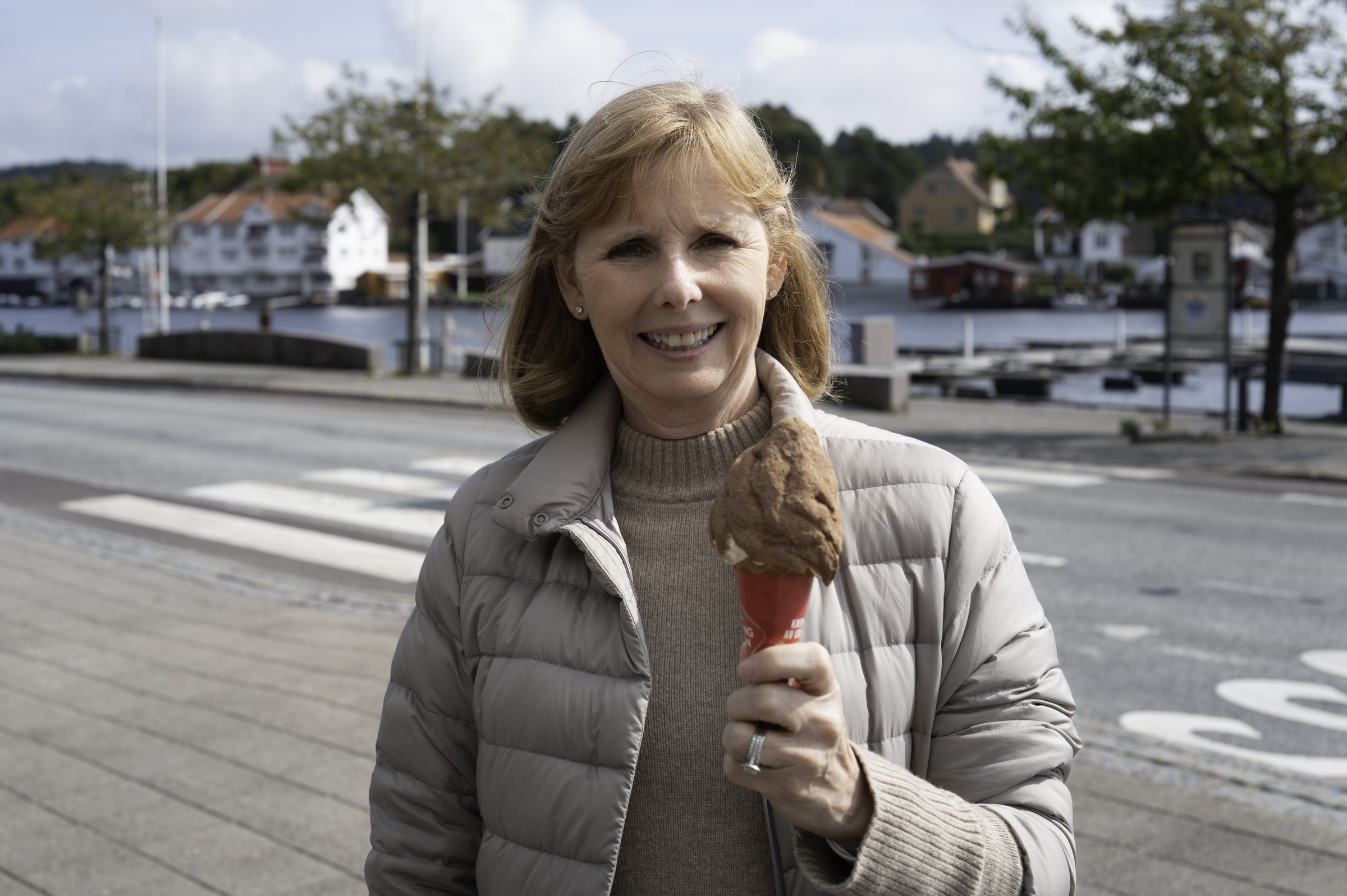 Andrea, about to enjoy an ice-cream.