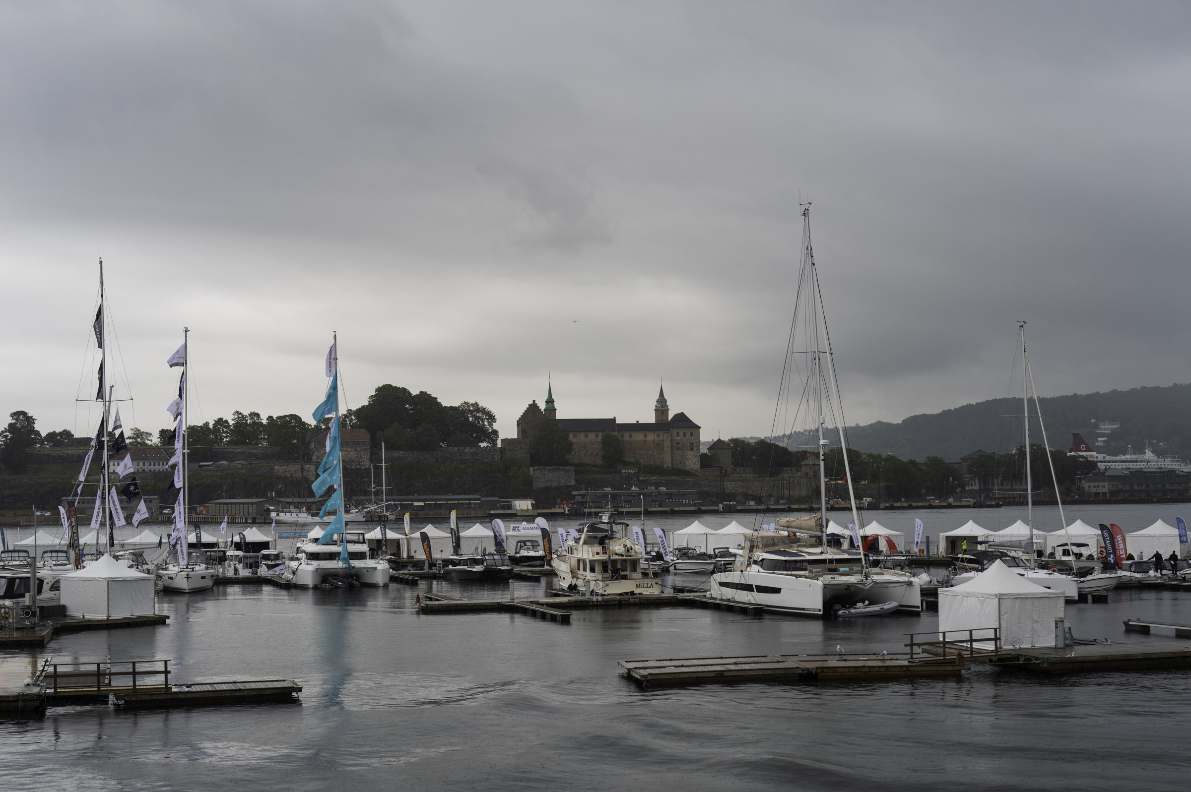 Looking back across the harbour from the boardwalk.