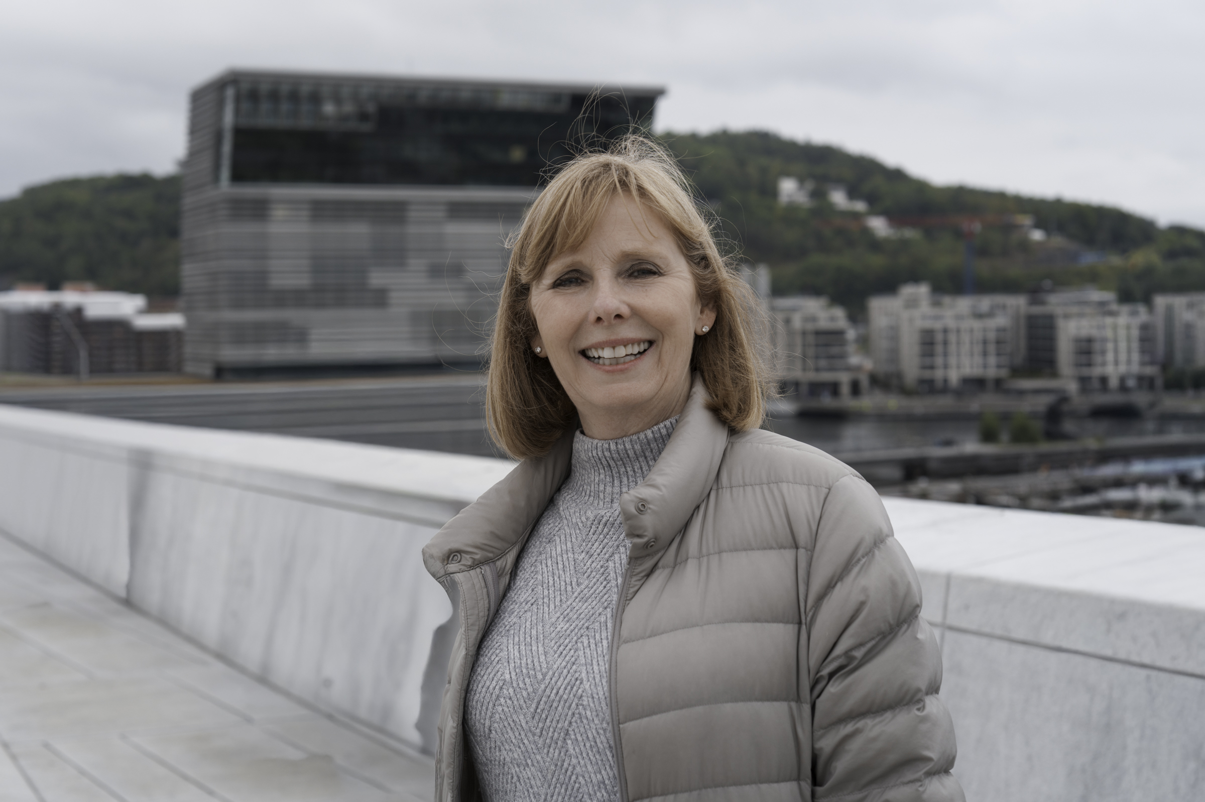 Andrea, on the roof of the Oslo Opera House.