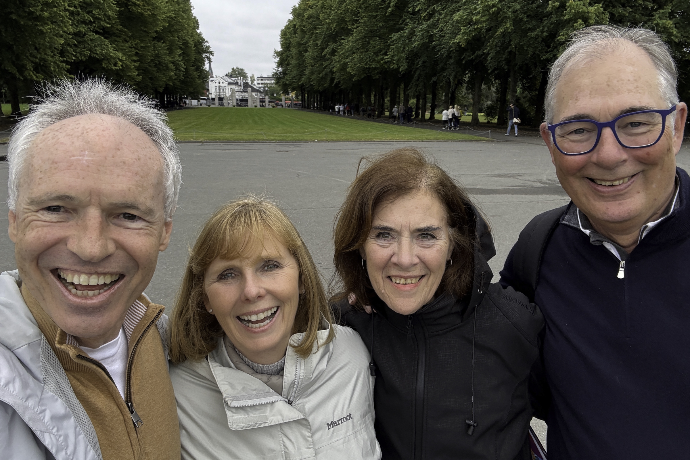 Keith and Andrea, with Peter and Joy, in Vigeland Park.