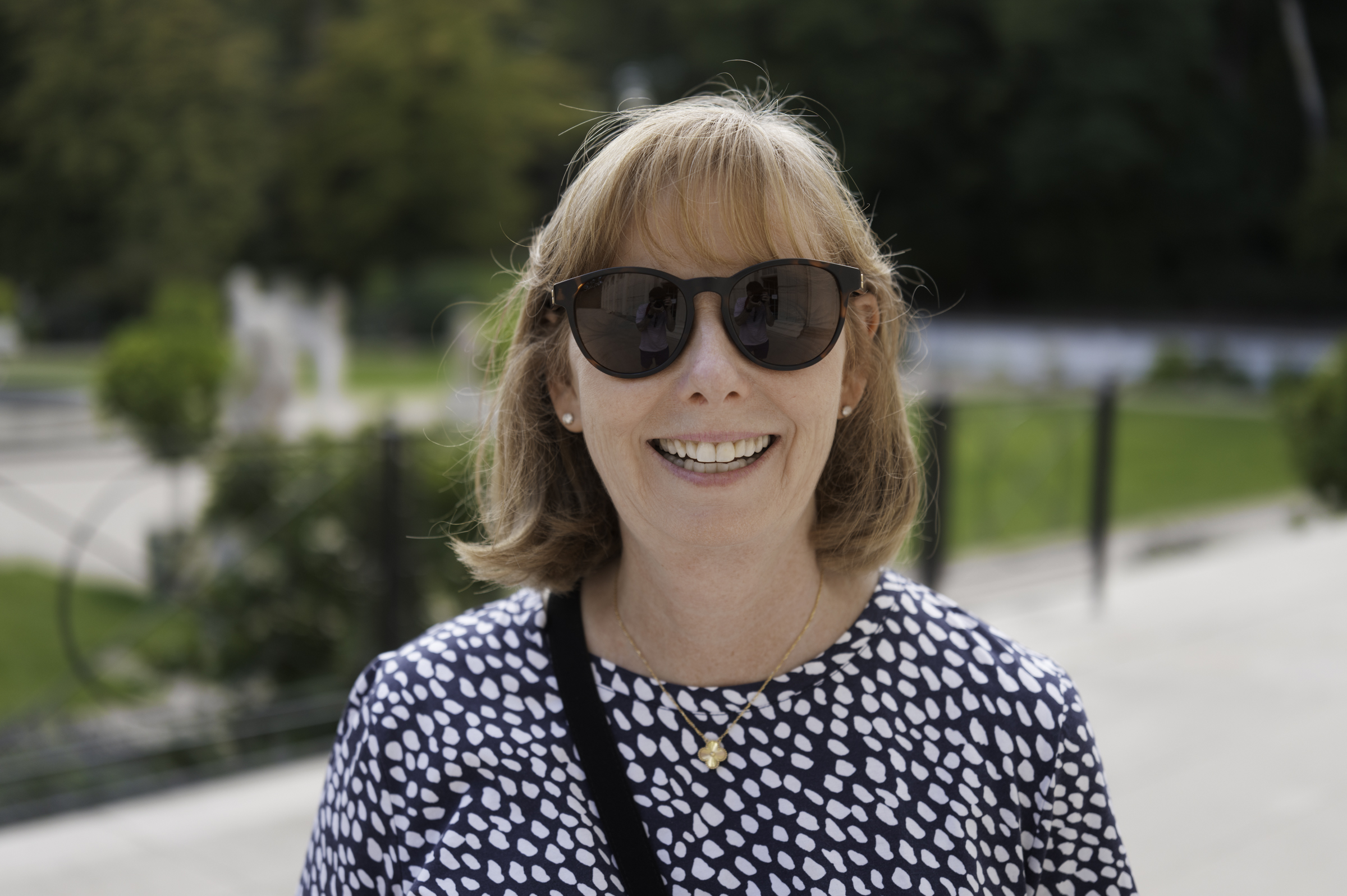 Andrea, outside Łazienki Park.