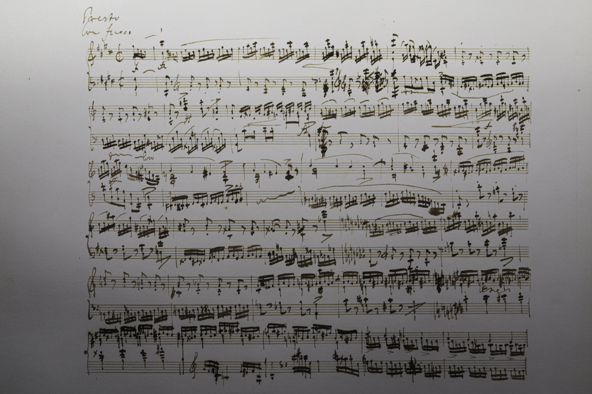 Original score by Chopin, on display in the Chopin Museum.