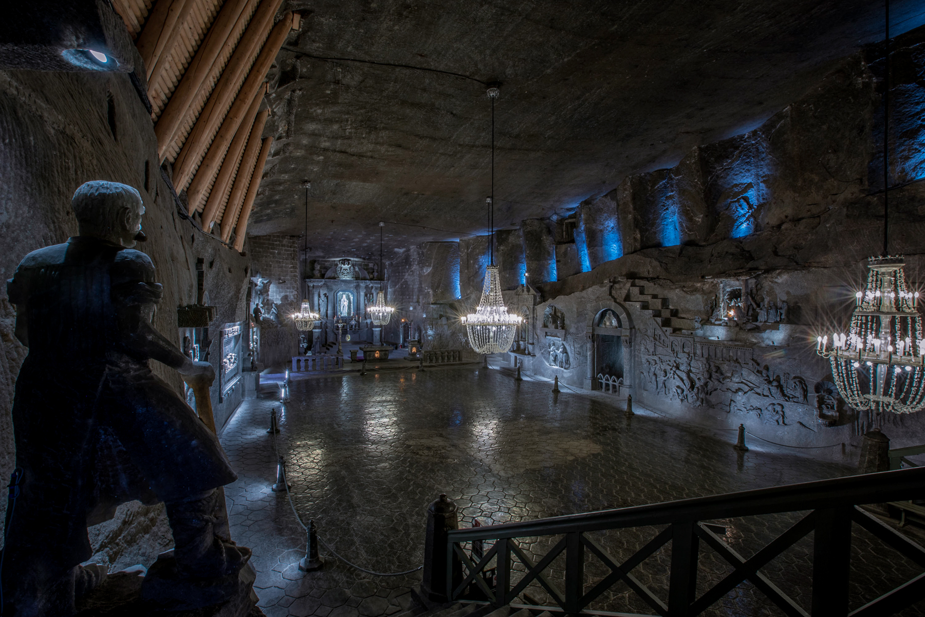 St. Kinga's Chapel in the Wieliczka Salt Mine. (Photo from www.wieliczka-saltmine.com.)