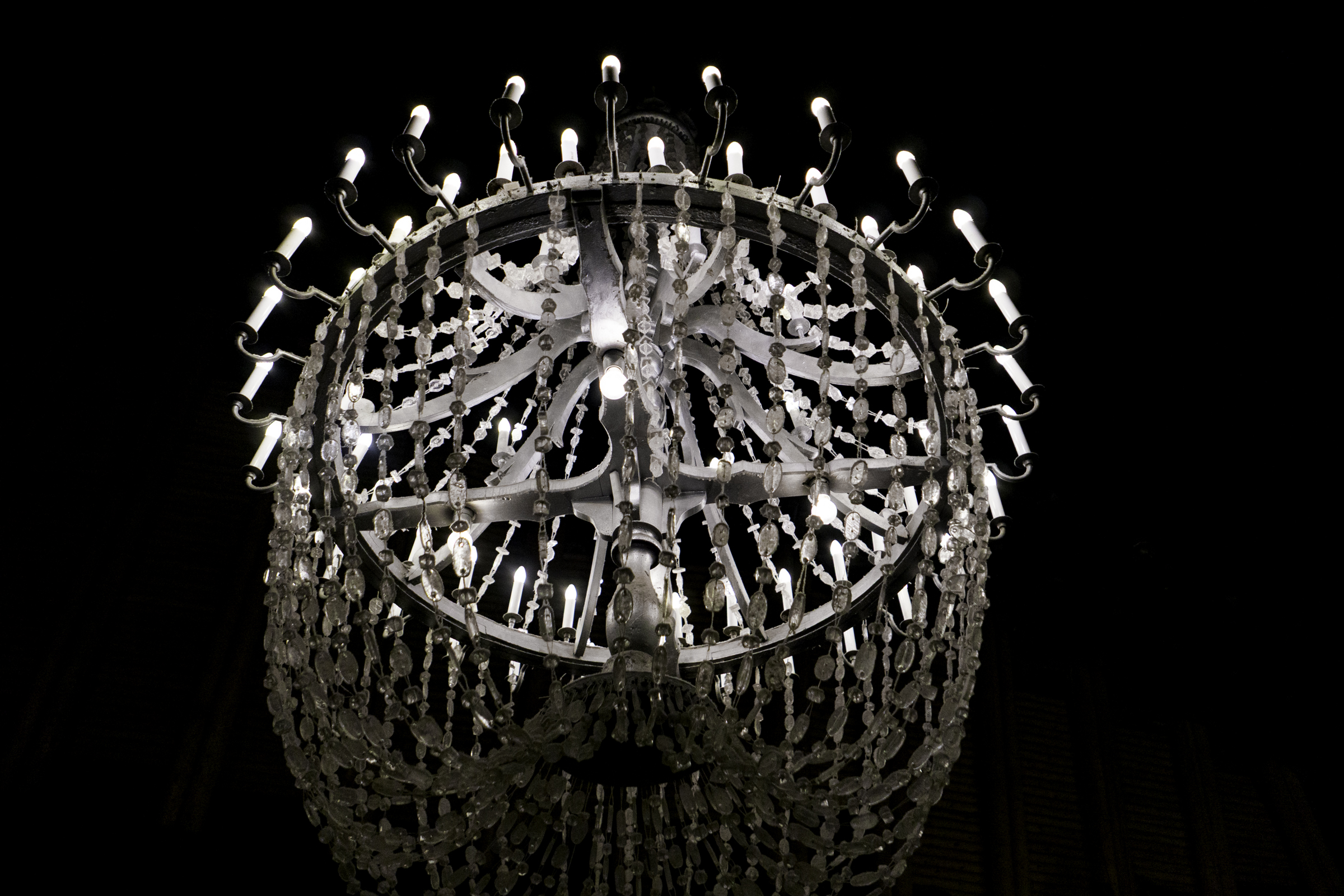 Chandelier (carved from salt) in St. Kinga's Chapel in the Wieliczka Salt Mine.